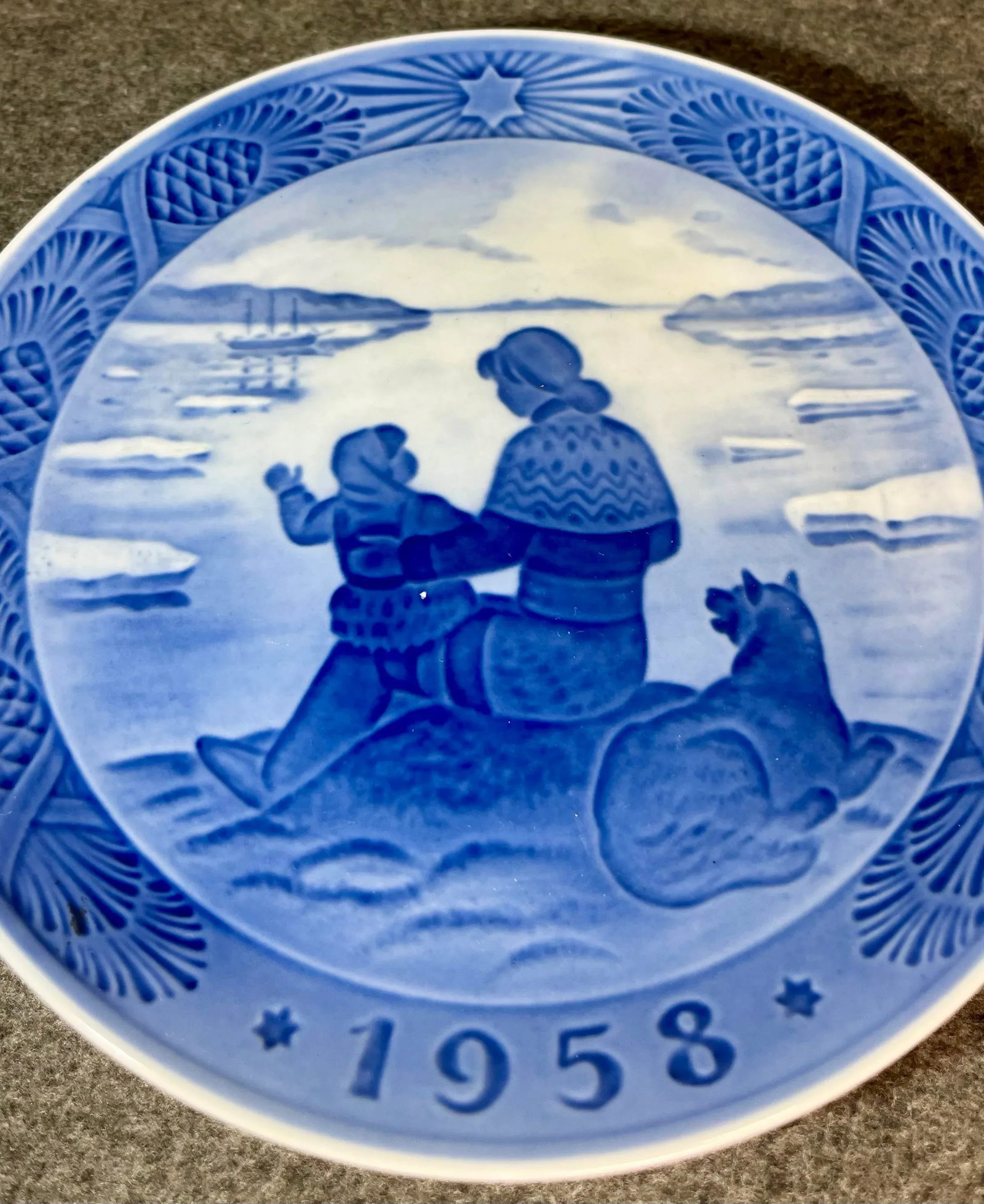 1950s Royal Copenhagen (Denmark) Blue & White Annual Christmas Plates- Set of 2 - 4