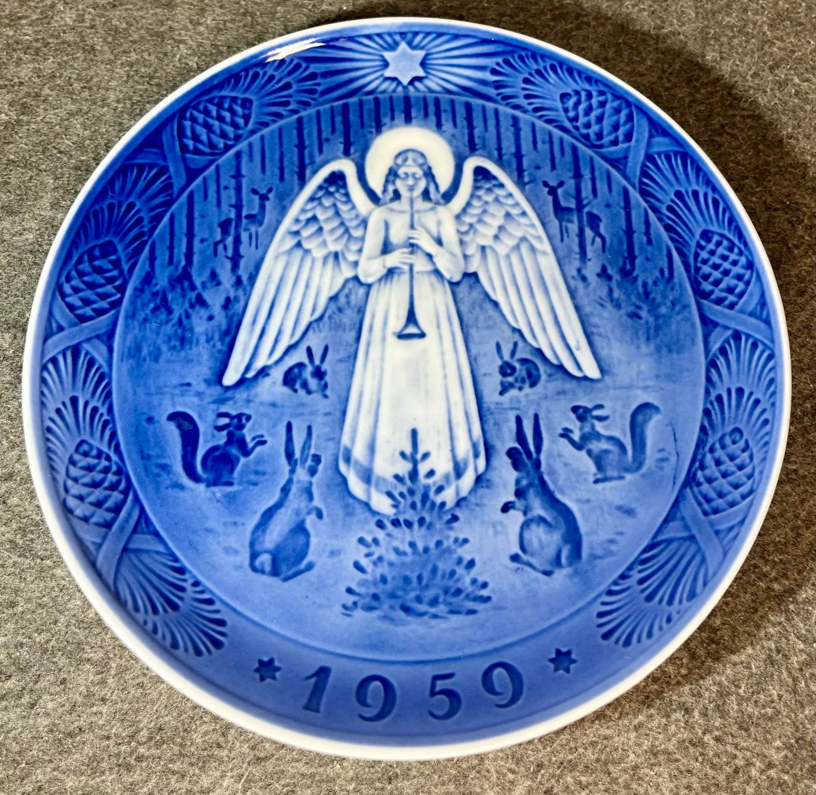 1950s Royal Copenhagen (Denmark) Blue & White Annual Christmas Plates- Set of 2 - 5