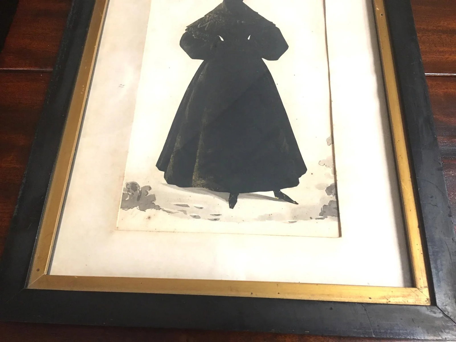 Silhouette of Young Woman With Unusual Shading 1830s Hairstyle and Dress - 5