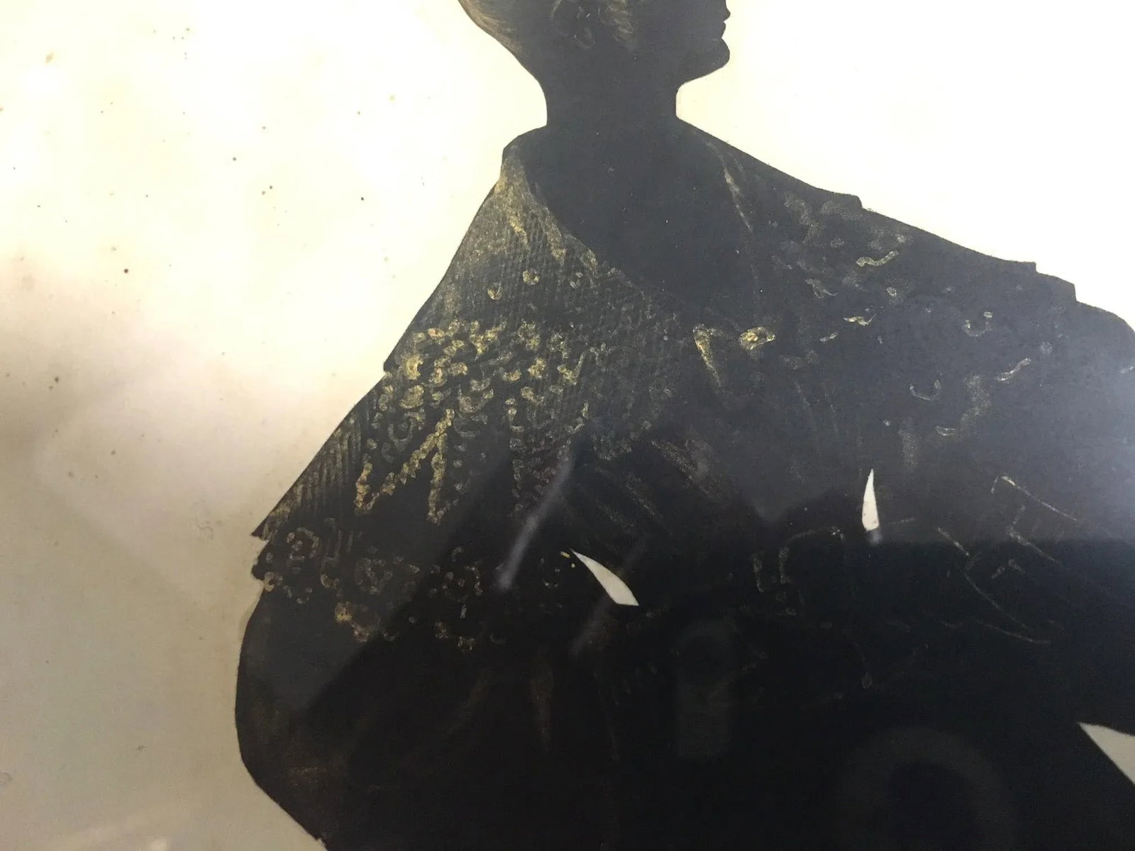 Silhouette of Young Woman With Unusual Shading 1830s Hairstyle and Dress - 7