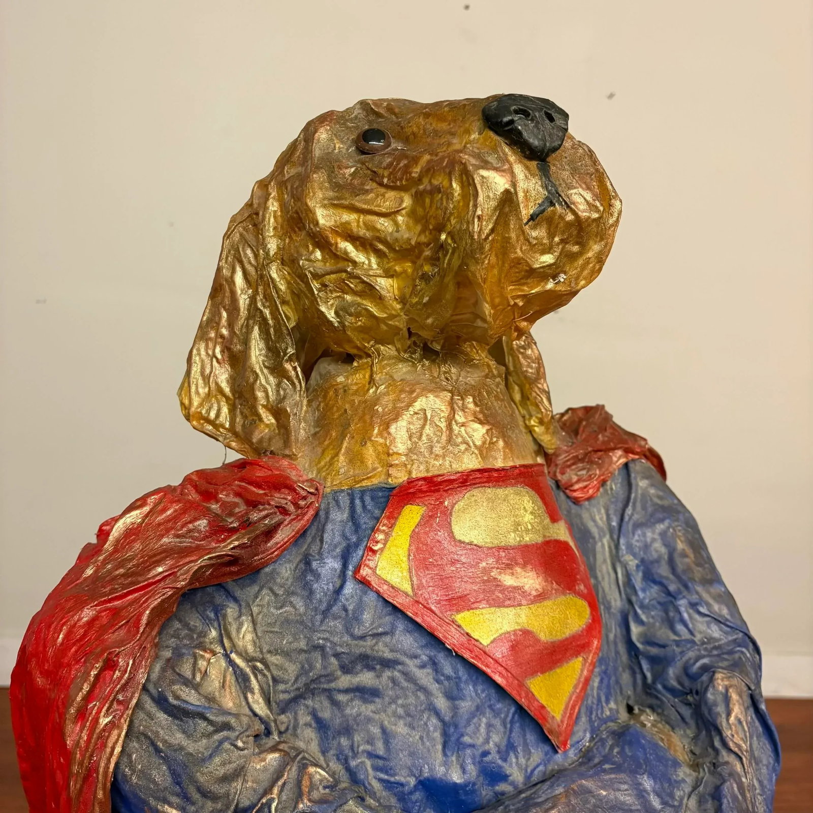 Superdog Paper Mâché Sculpture - Vintage Whimsical Decor - 8
