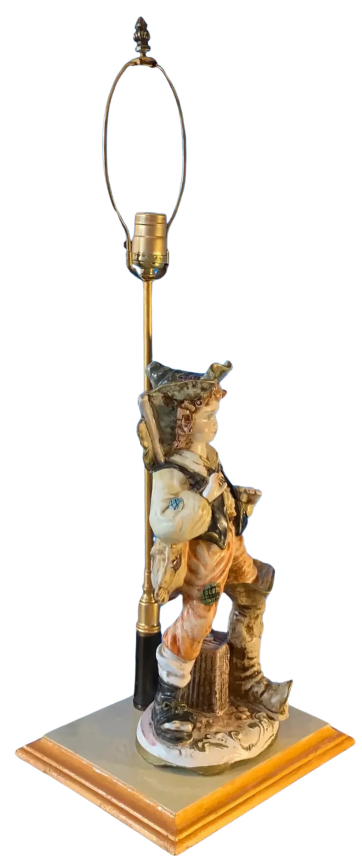 Vintage Capodimonte Porcelain Figural Lamp-Village Boy - 4