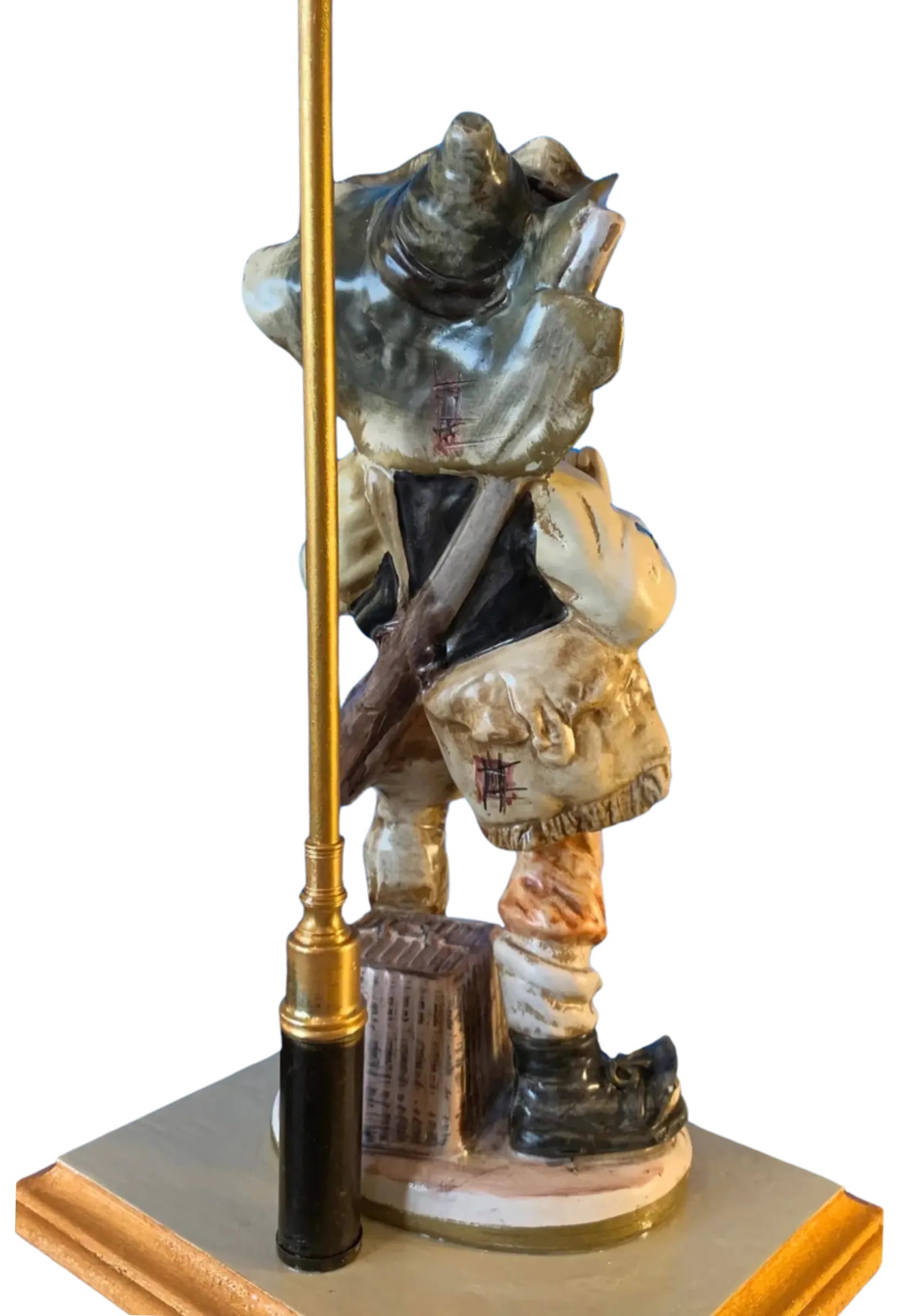 Vintage Capodimonte Porcelain Figural Lamp-Village Boy - 8