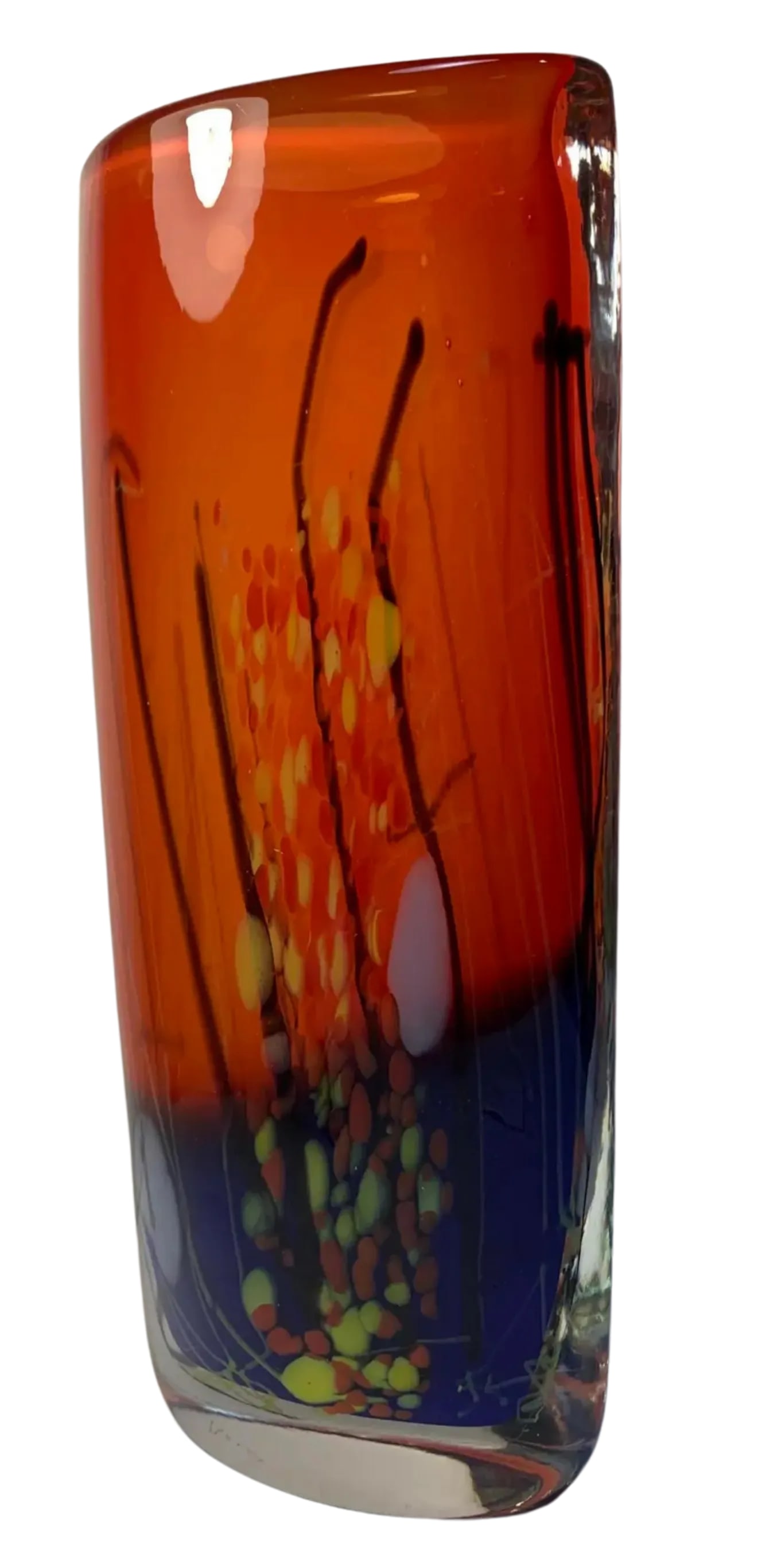 Atelier BerÃ¡nek Signed Art Glass Elliptical Abstract Vase - 10