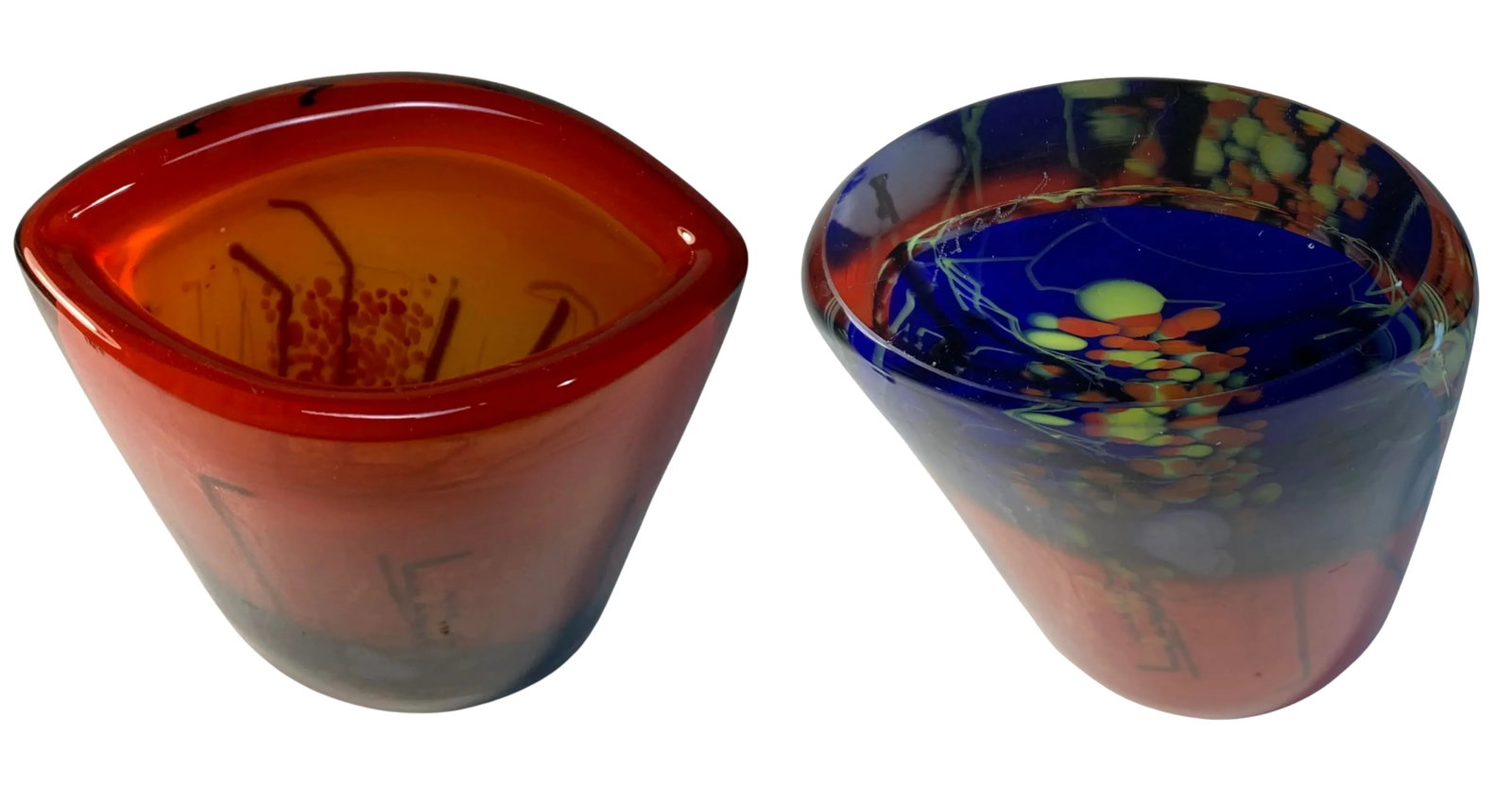 Atelier BerÃ¡nek Signed Art Glass Elliptical Abstract Vase - 11
