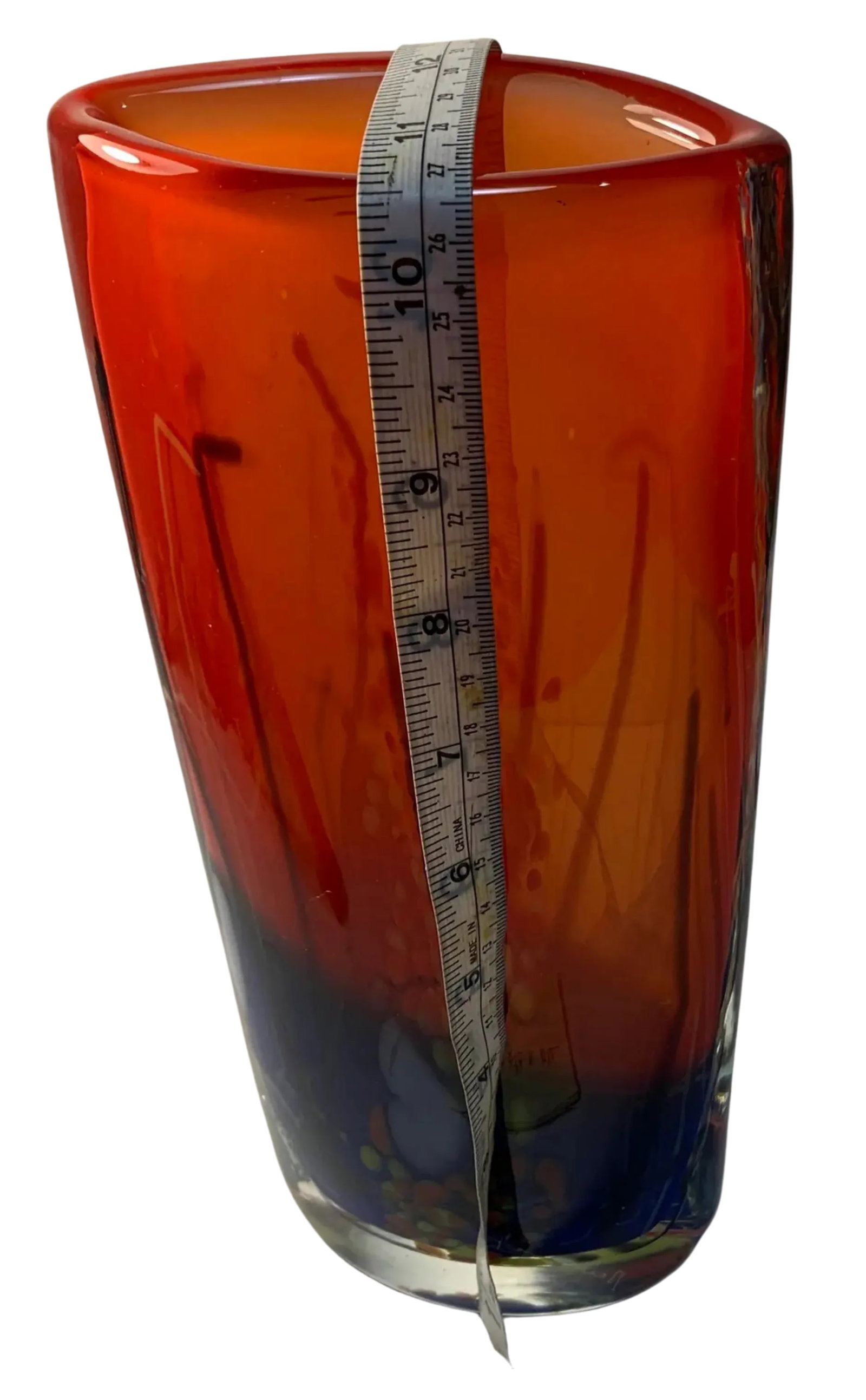 Atelier BerÃ¡nek Signed Art Glass Elliptical Abstract Vase - 12