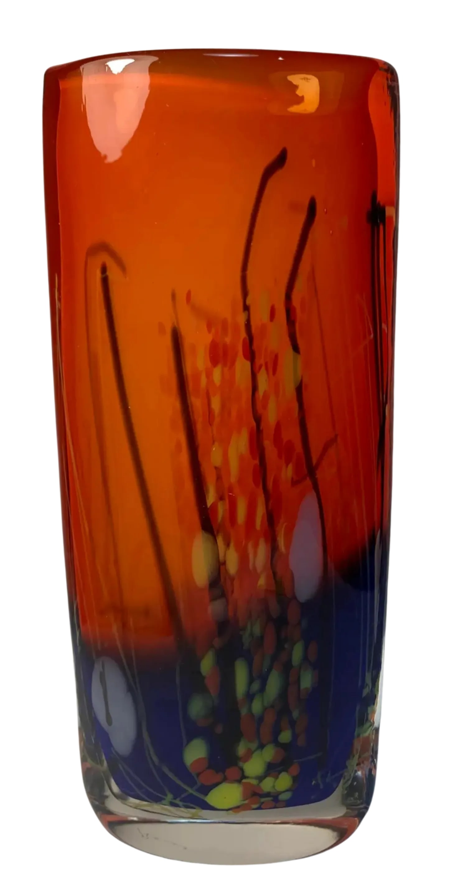 Atelier BerÃ¡nek Signed Art Glass Elliptical Abstract Vase - 5