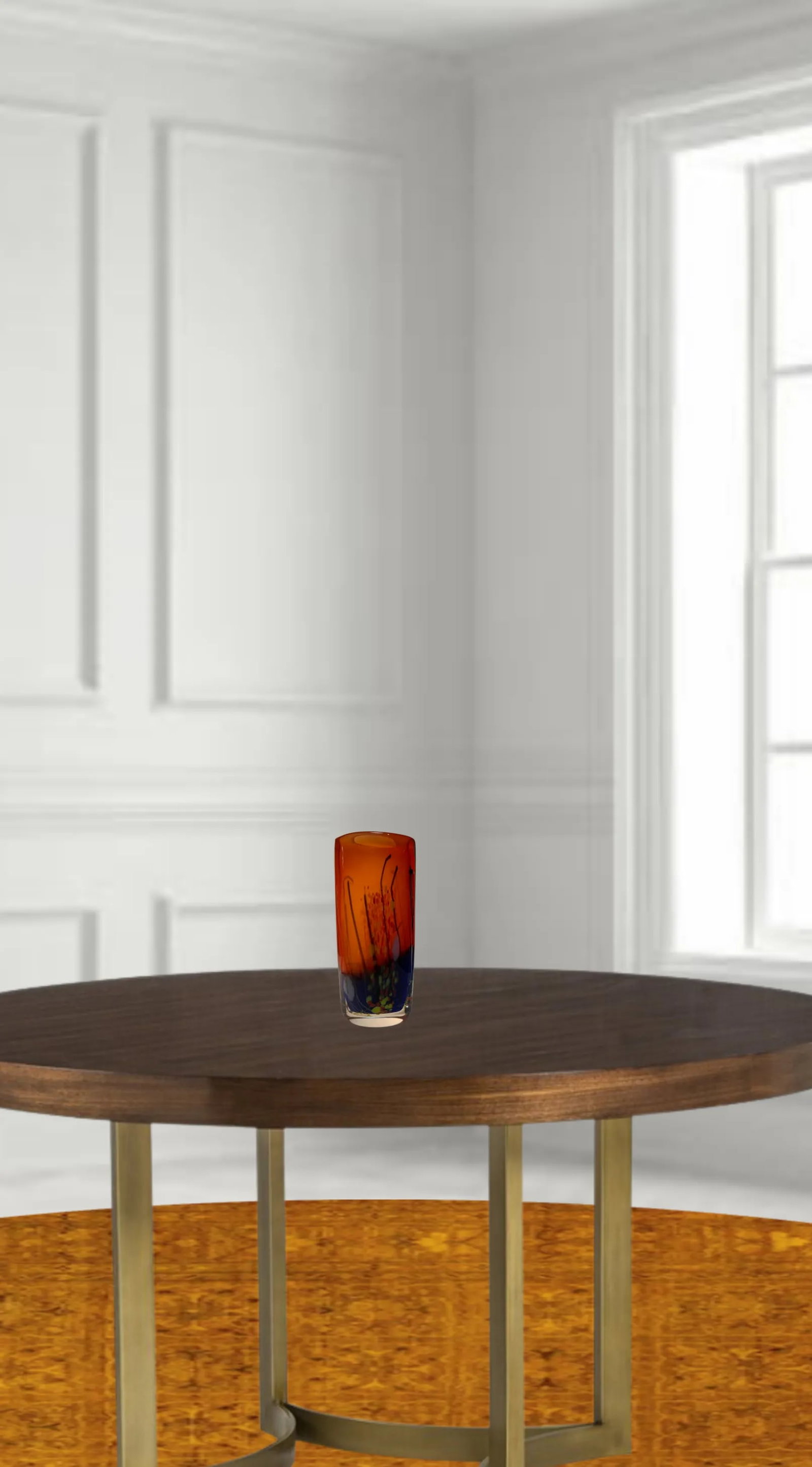 Atelier BerÃ¡nek Signed Art Glass Elliptical Abstract Vase - 7