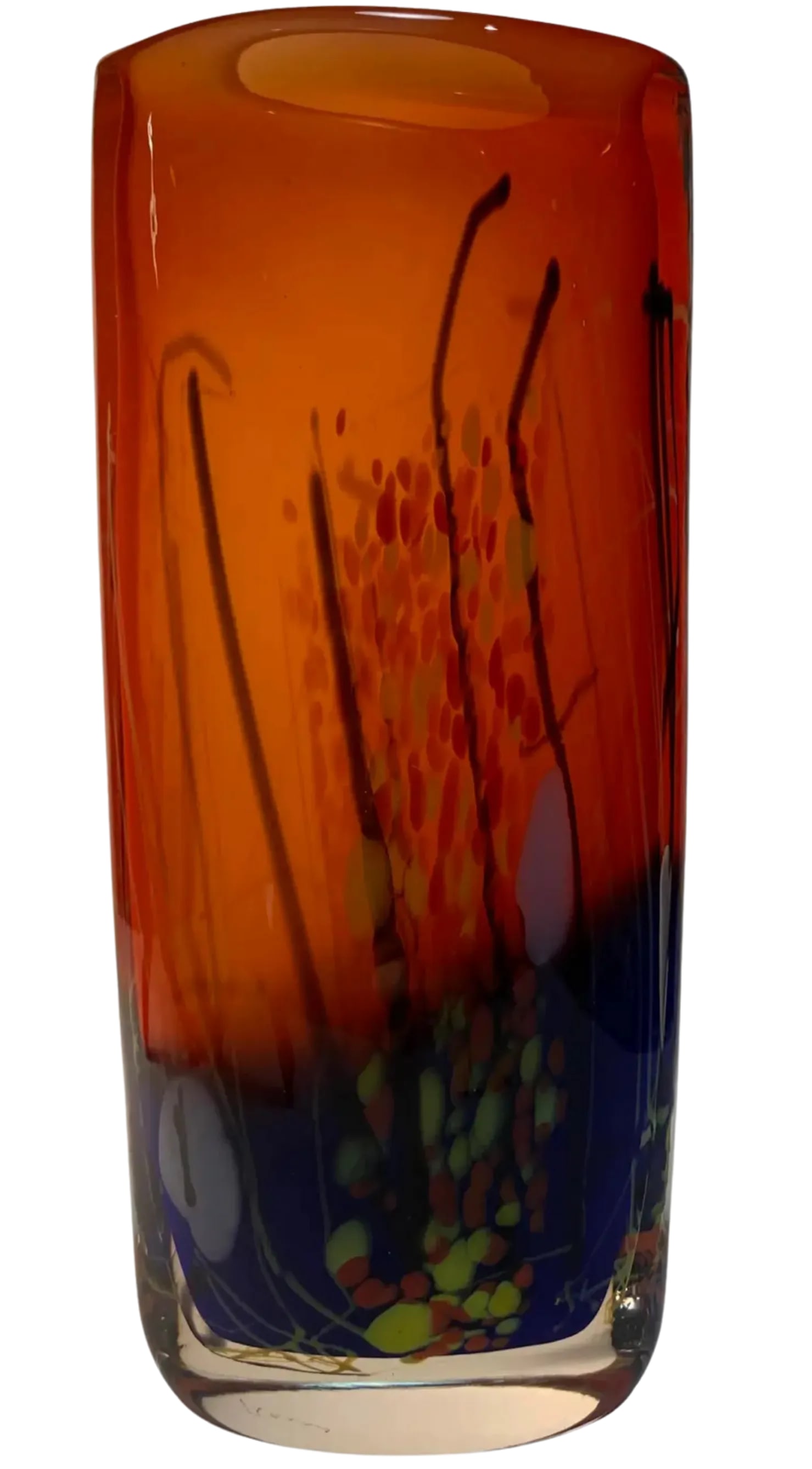 Atelier BerÃ¡nek Signed Art Glass Elliptical Abstract Vase - 8
