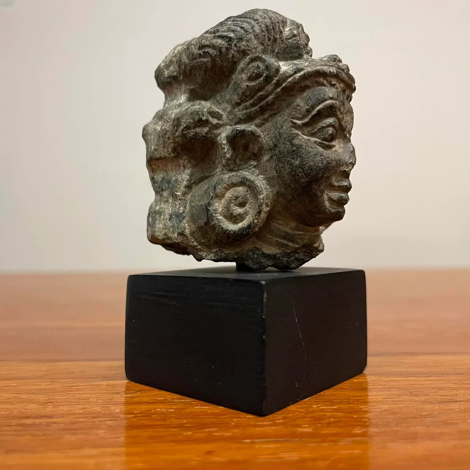 Petite 12th Century Nepalese Temple Fragment Sculpture on Stand - 2