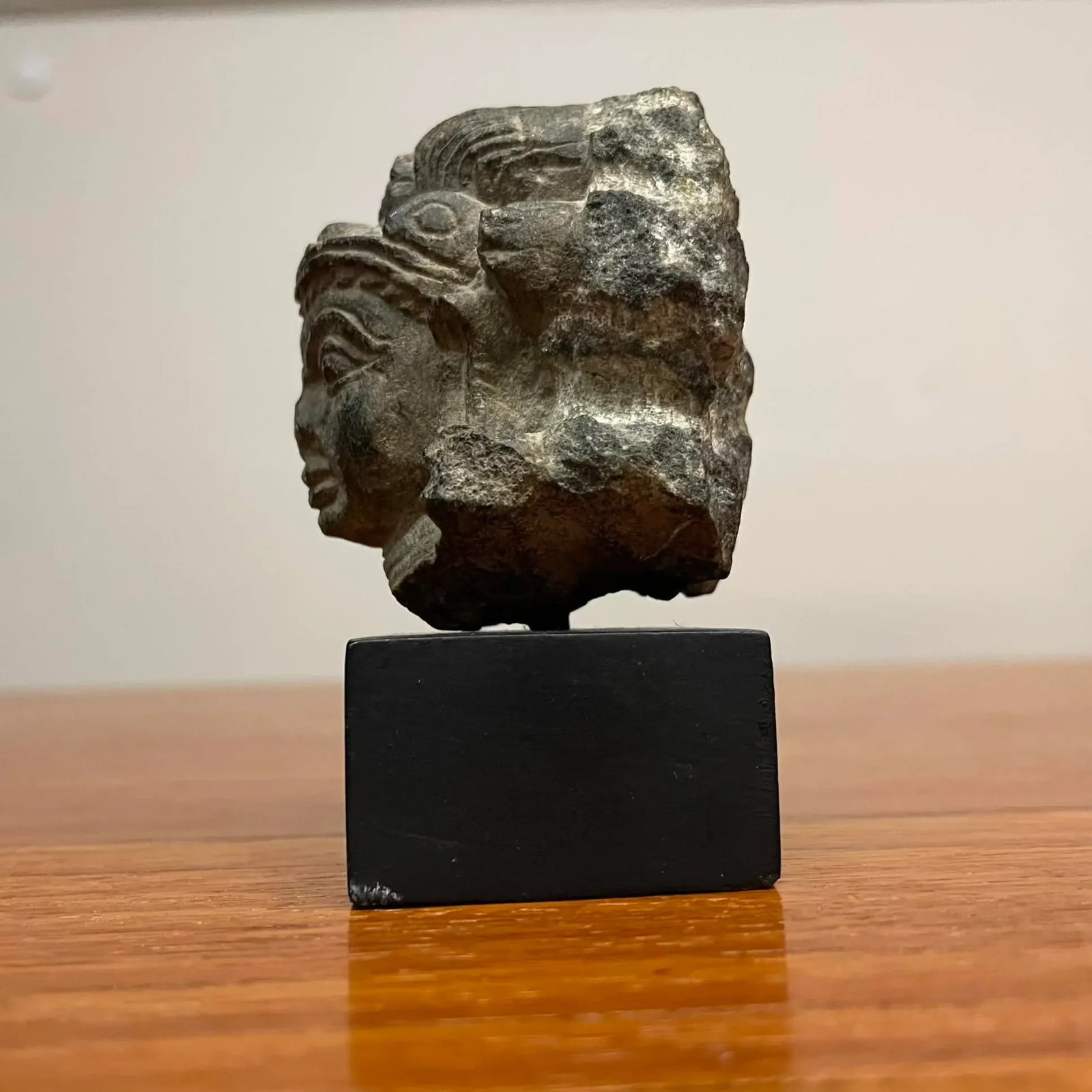 Petite 12th Century Nepalese Temple Fragment Sculpture on Stand - 5