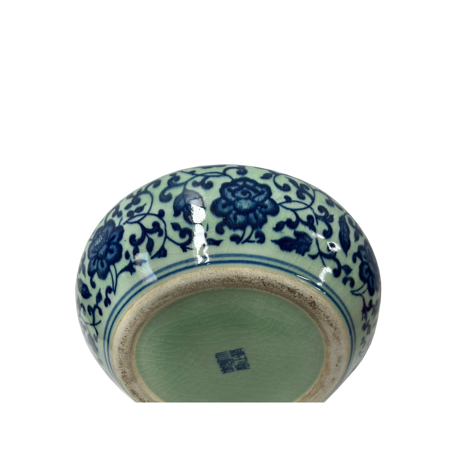 Chinese Celadon Blue Glaze Flower Porcelain Plate Bowl Display Art - 6