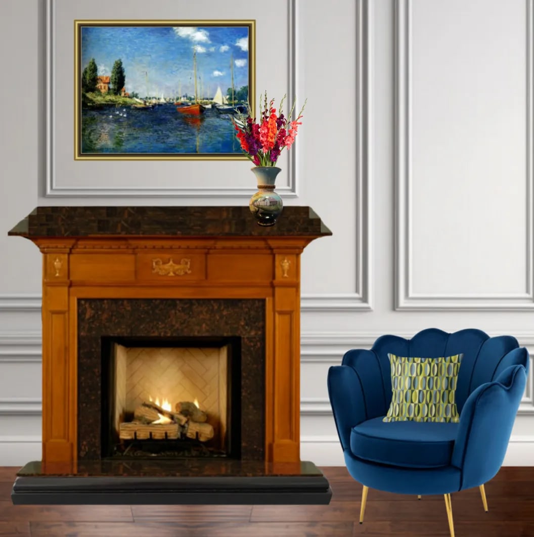 Italian Porcelain Vase Lakeside House - 13