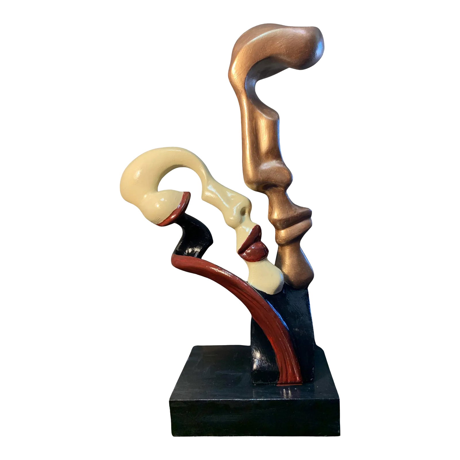 Alexsander Danel Sculpture 1995 "Surrender": Surrender is a 15.5-inch-tall abstract sculpture by renowned sculptor Alexsander Danel for Austin Productions, capturing an intimate emotional moment between a couple through abstract and fluid form.
