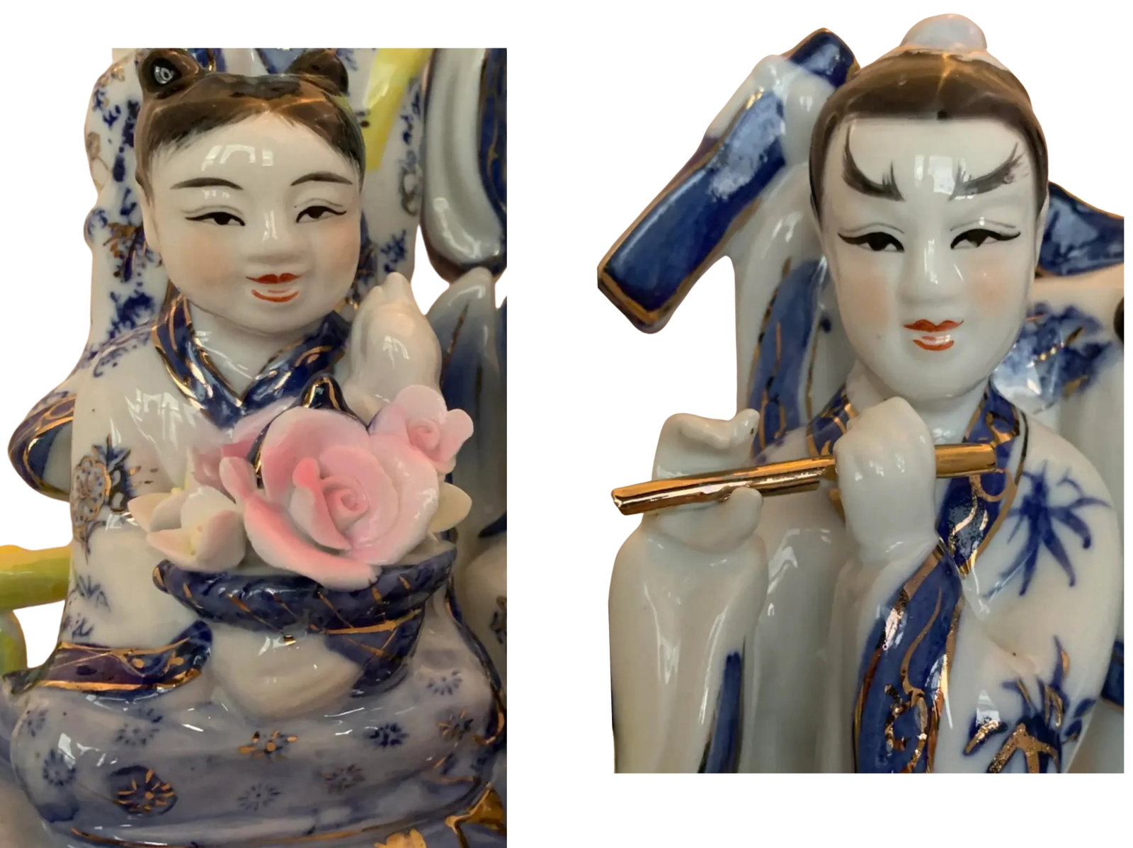 Chinese Deities Koi Fish Porcelain Sculpture - 10