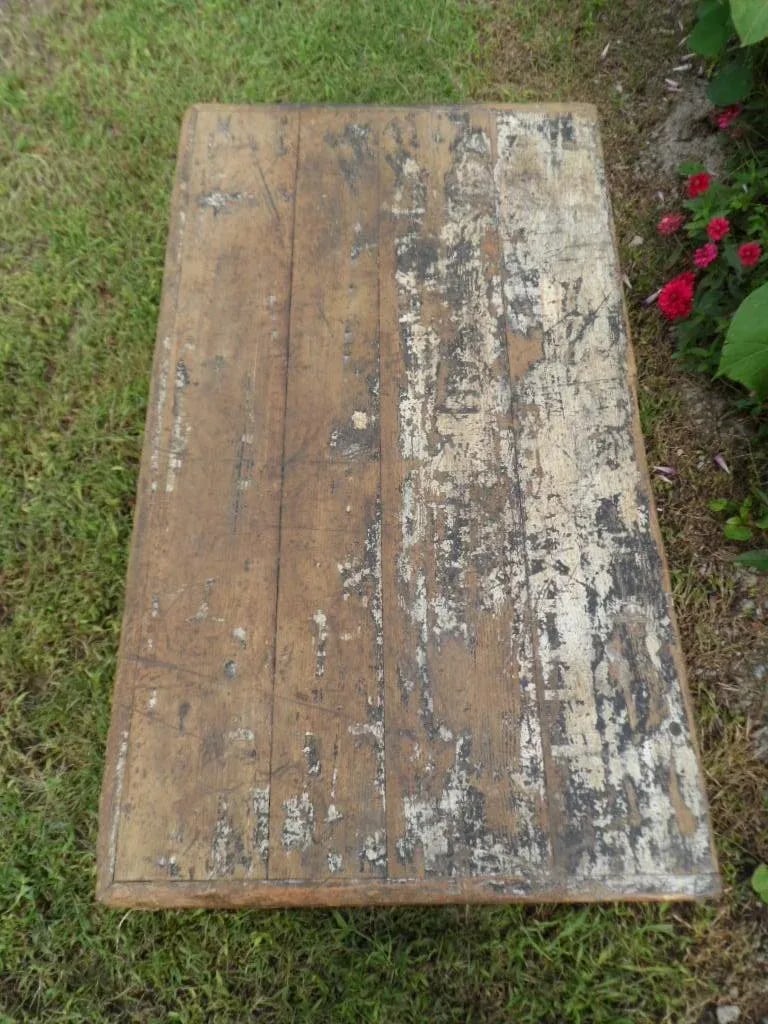 Antique 1860-1880 Country Yellow Pine Sailor's Chest With Original Paint - 5
