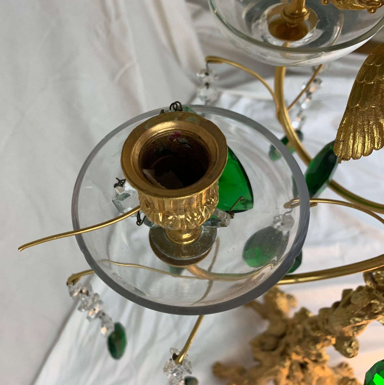 Vintage Gilded Bronze 10 Candle Candelabra - 10