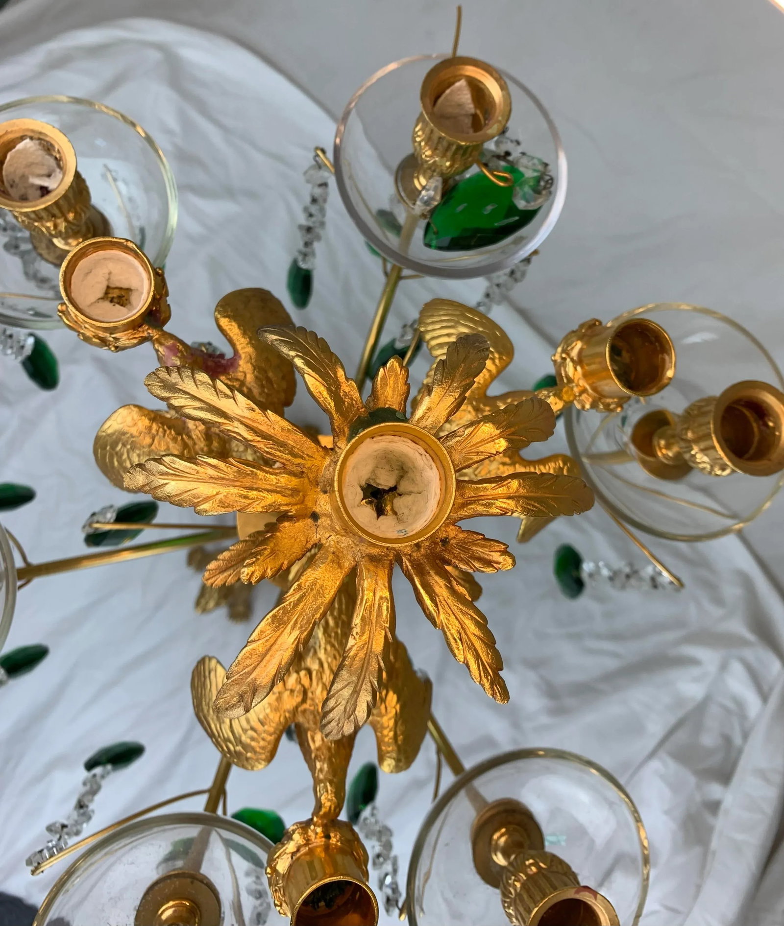 Vintage Gilded Bronze 10 Candle Candelabra - 11