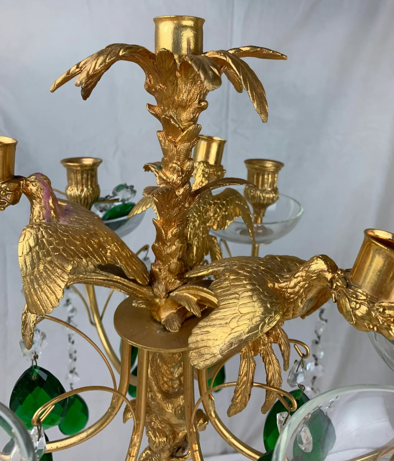 Vintage Gilded Bronze 10 Candle Candelabra - 4