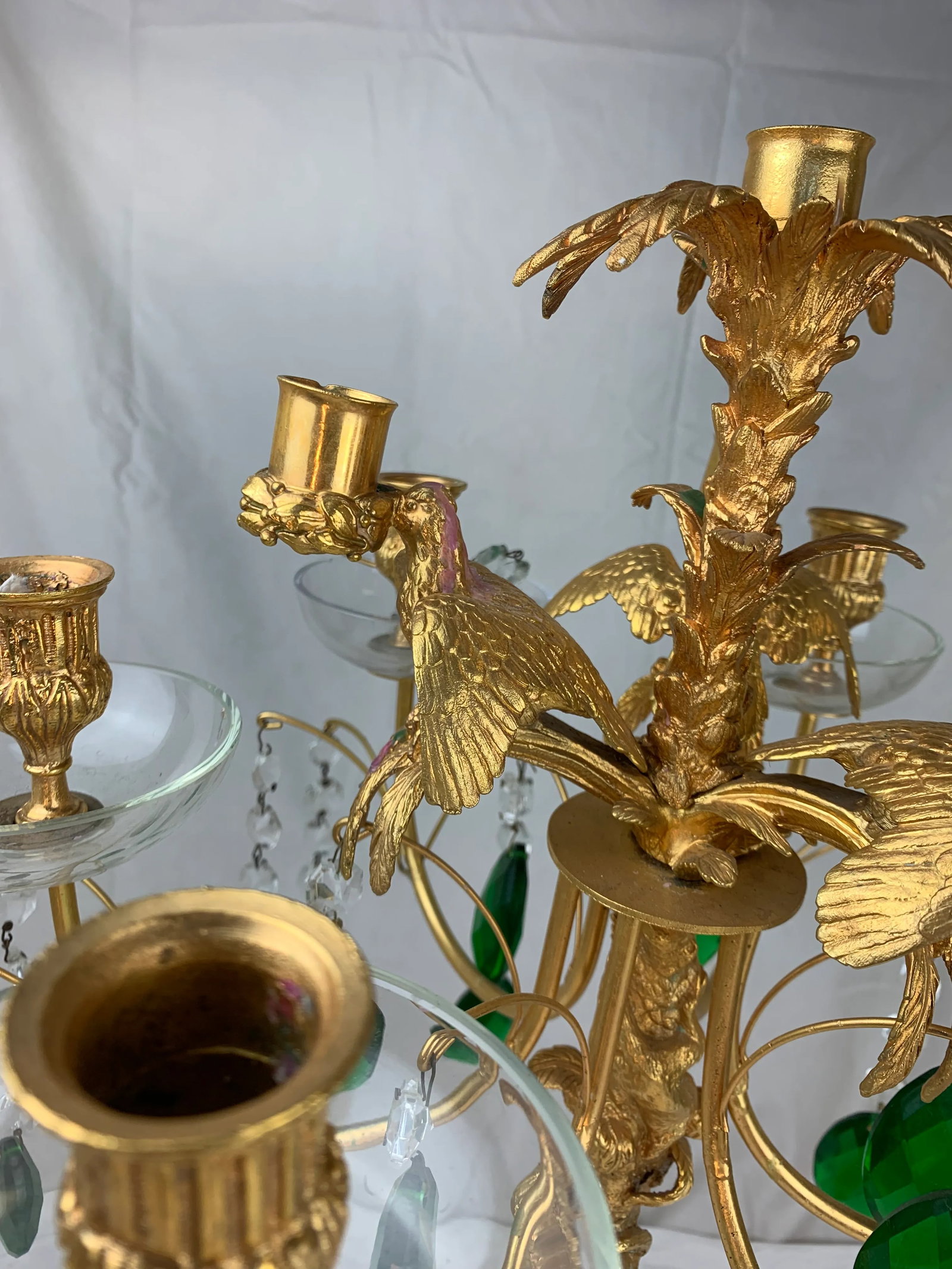 Vintage Gilded Bronze 10 Candle Candelabra - 8