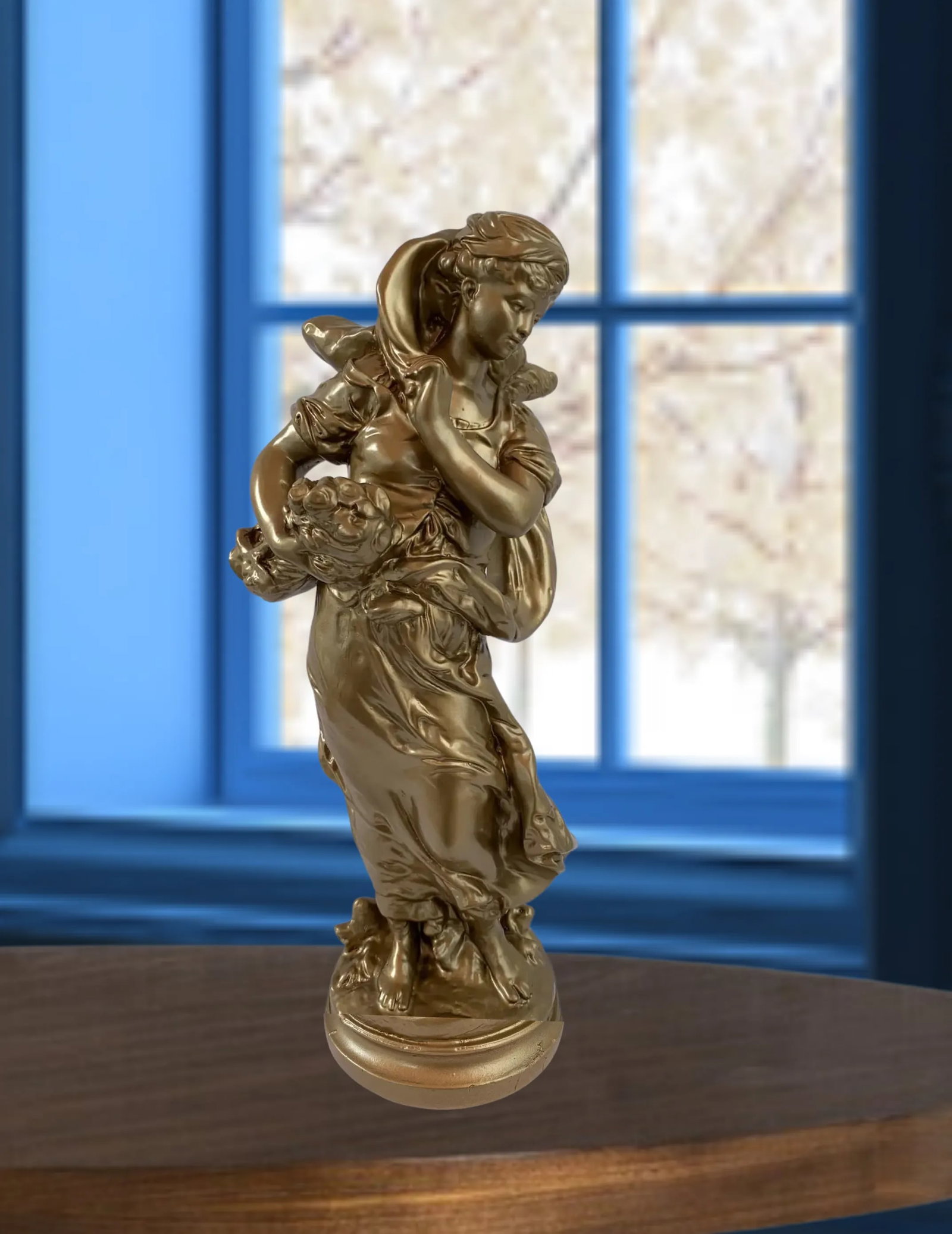 Vintage Chalkware Sculpture Lady - 10