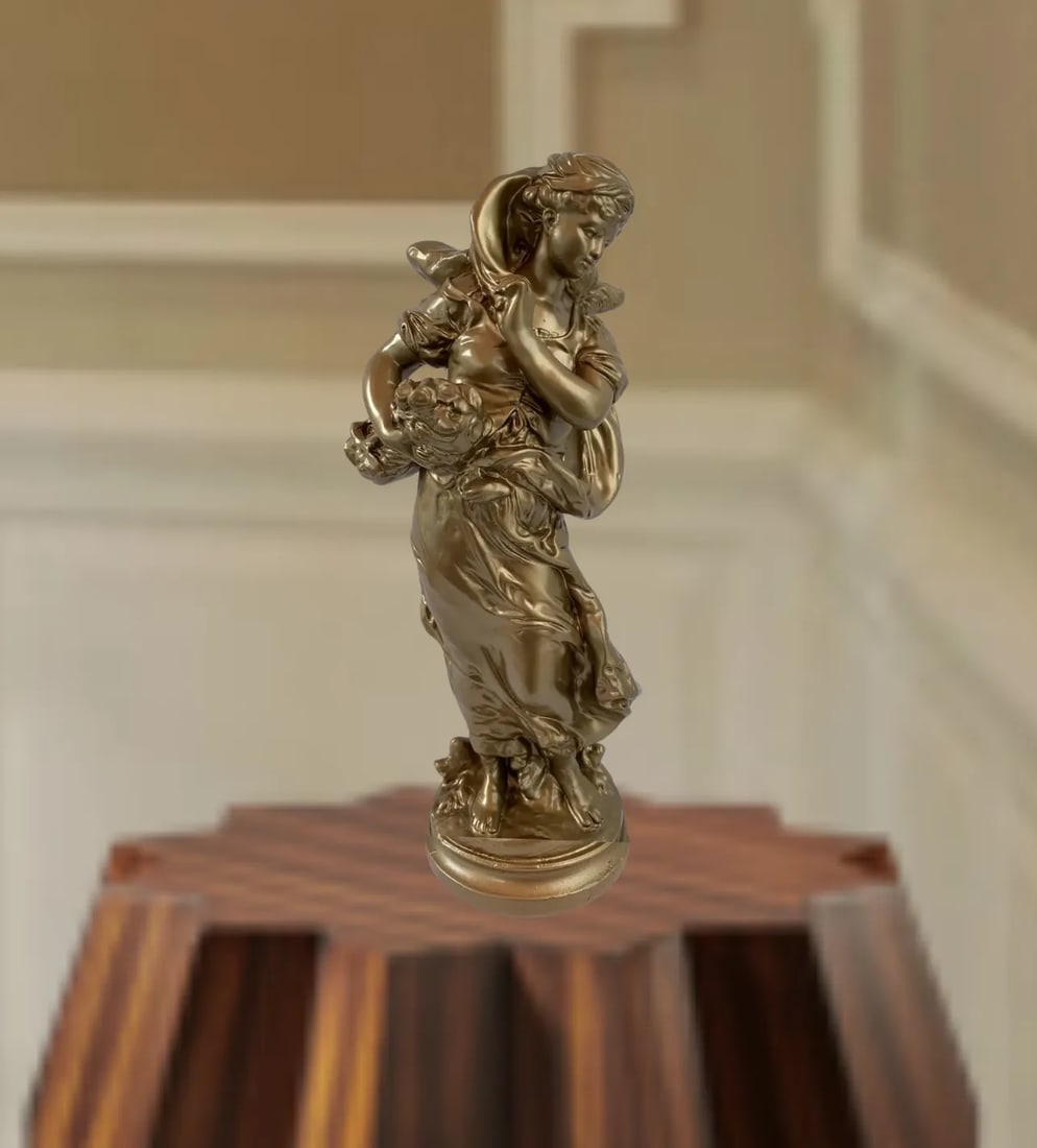 Vintage Chalkware Sculpture Lady - 12