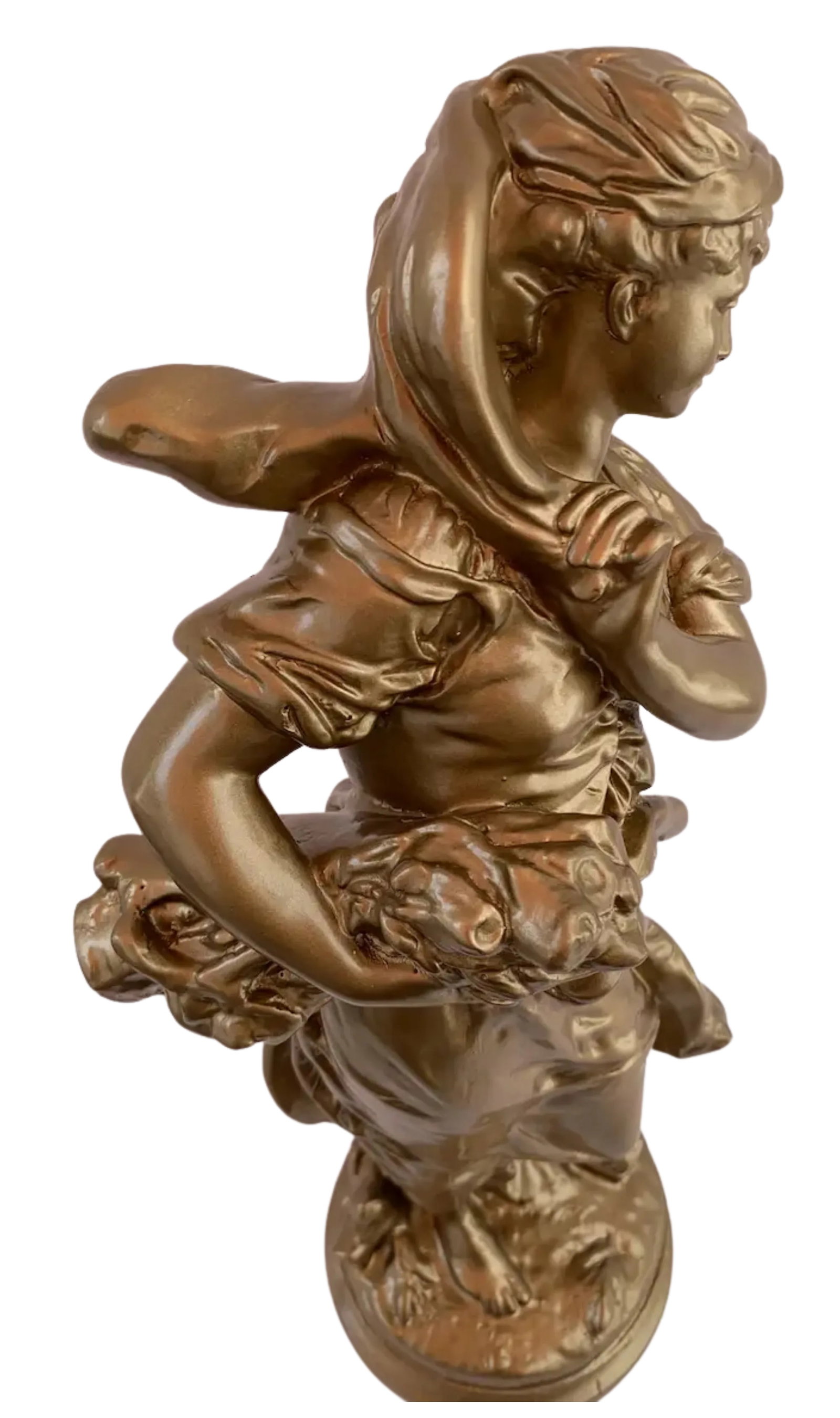 Vintage Chalkware Sculpture Lady - 15