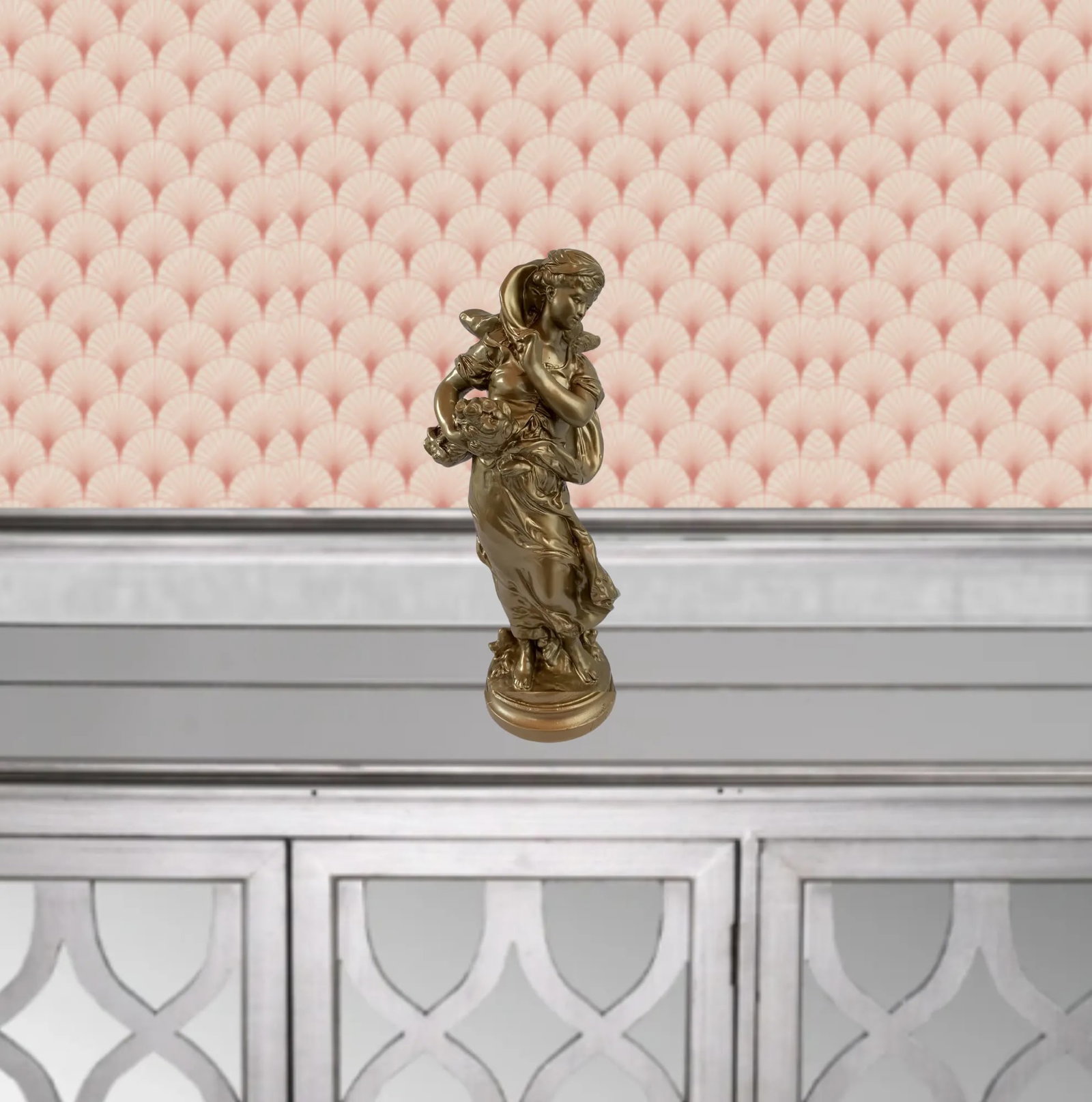 Vintage Chalkware Sculpture Lady - 5