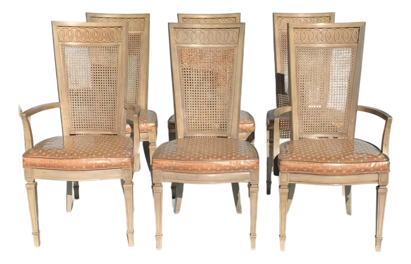 1950s Georgian Style Cane Backed Dining Chairs Set of 6 (1 of 11)
