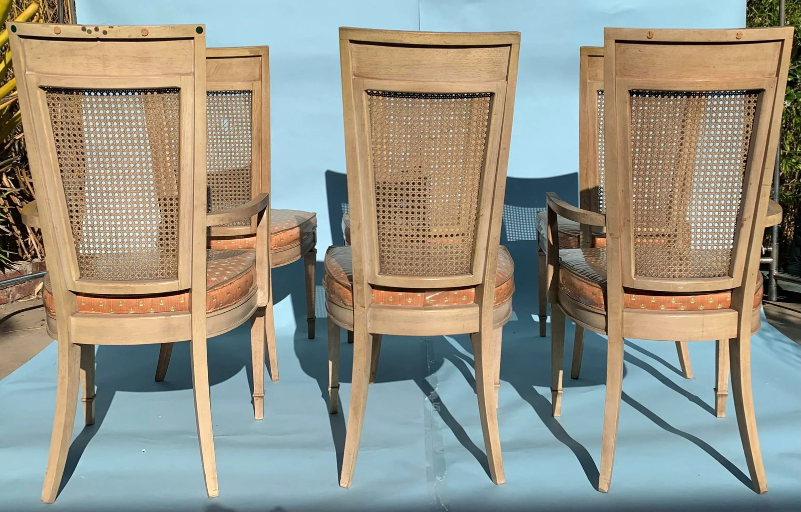 1950s Georgian Style Cane Backed Dining Chairs Set of 6 - 4
