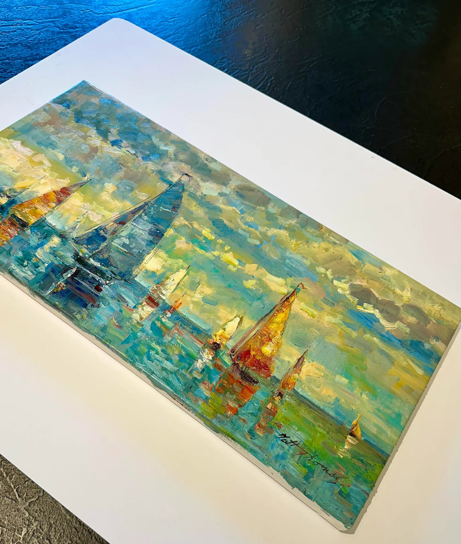Coastal Sailboats Oil Painting by Matt Thomas - 4