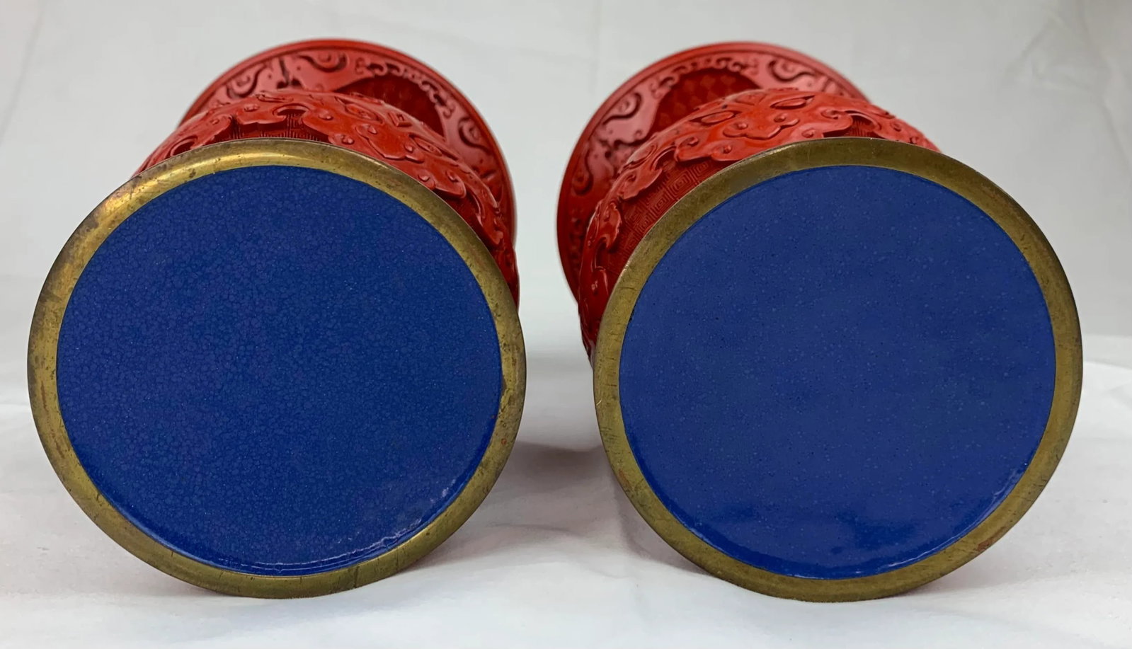 Vintage Chinese Cinnabar Jars, Set of 2 - 5