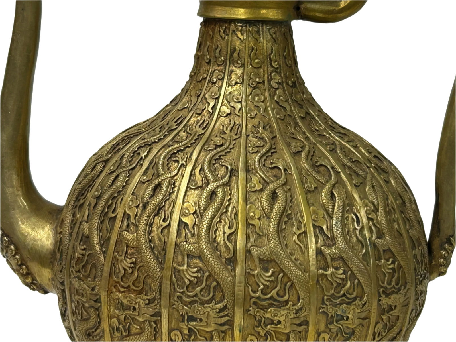 Handmade Artistic Brass Metal Color Wine Jar Shape Display Figure - 10