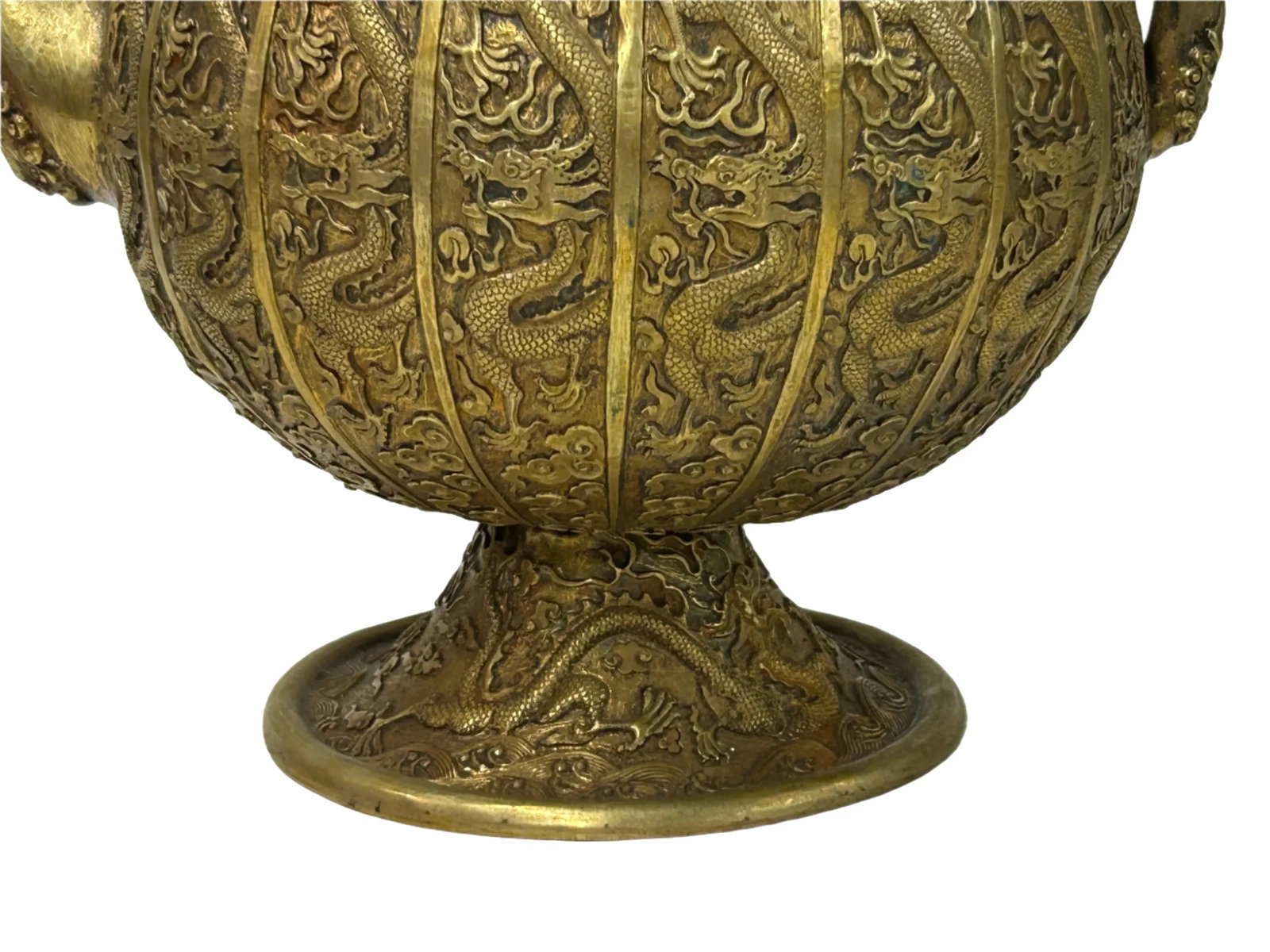Handmade Artistic Brass Metal Color Wine Jar Shape Display Figure - 11