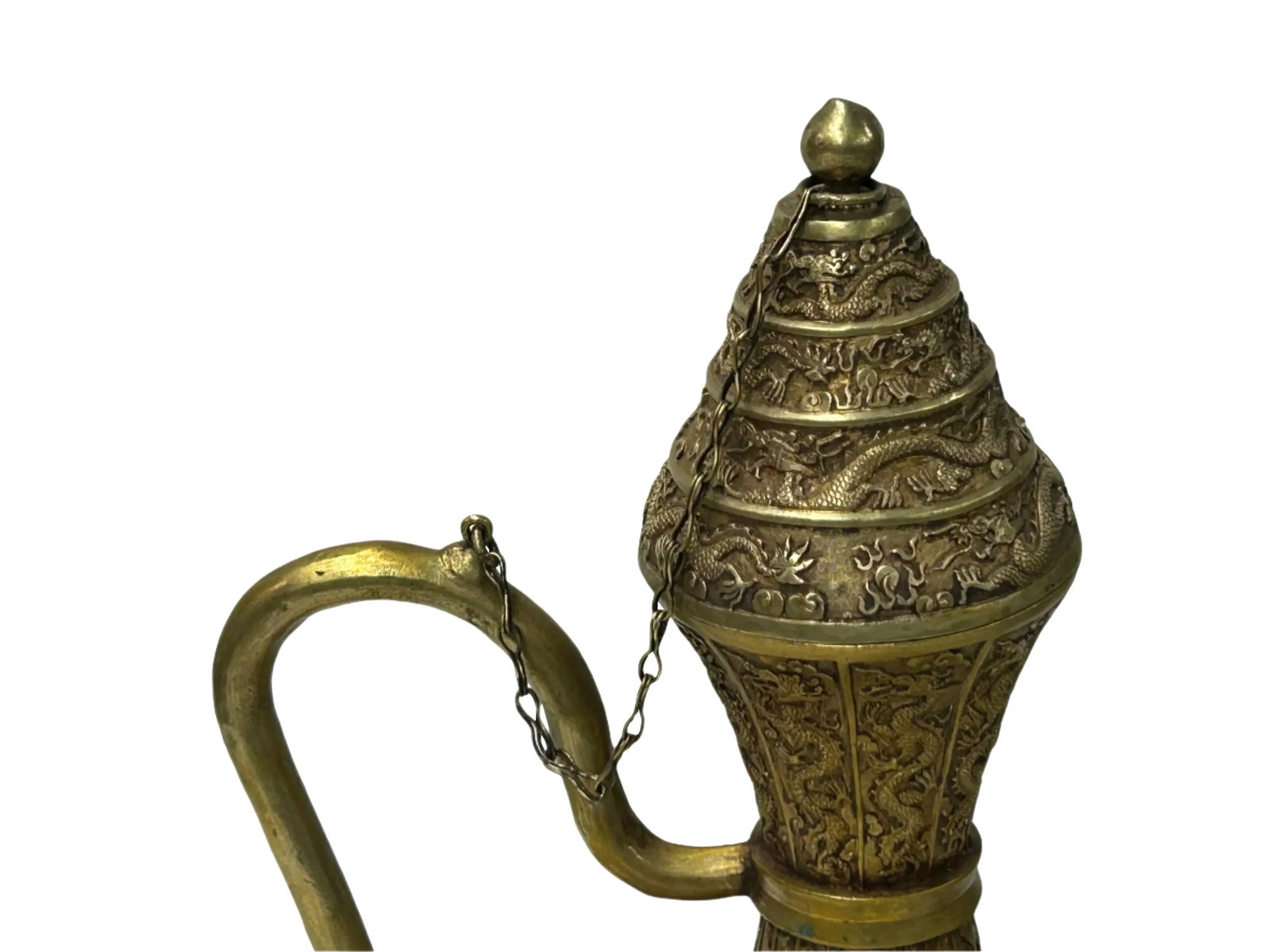 Handmade Artistic Brass Metal Color Wine Jar Shape Display Figure - 12