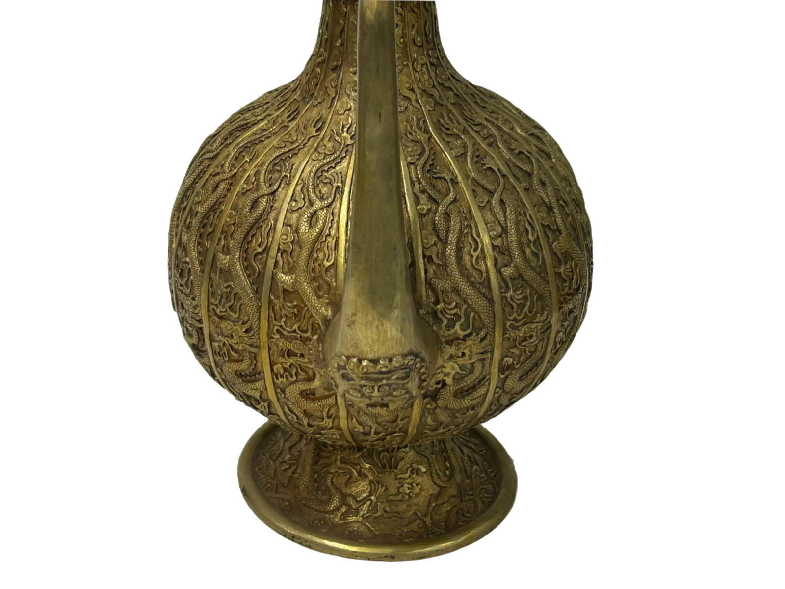 Handmade Artistic Brass Metal Color Wine Jar Shape Display Figure - 15
