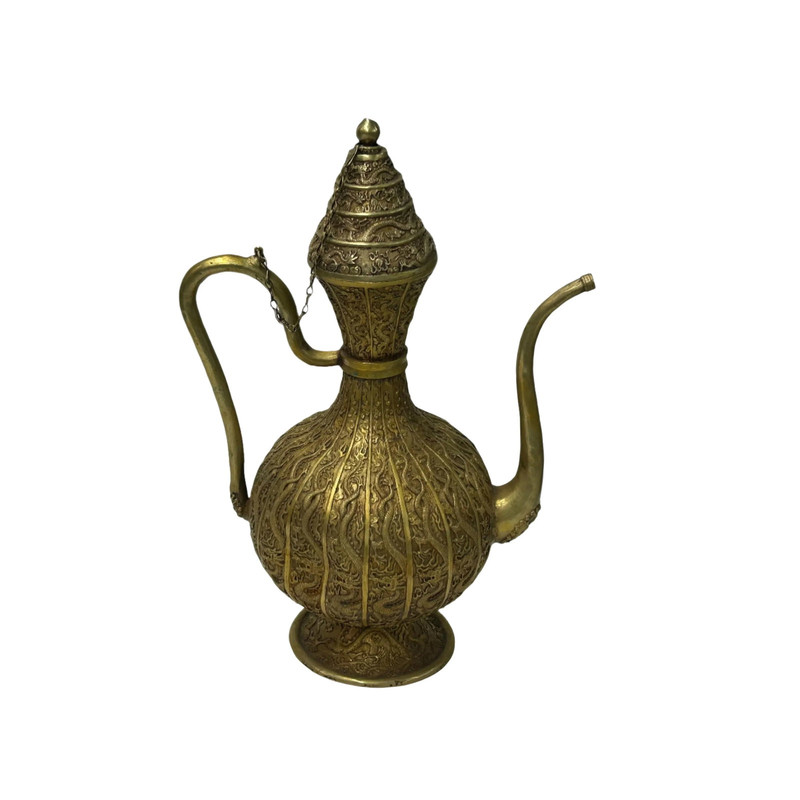 Handmade Artistic Brass Metal Color Wine Jar Shape Display Figure - 6