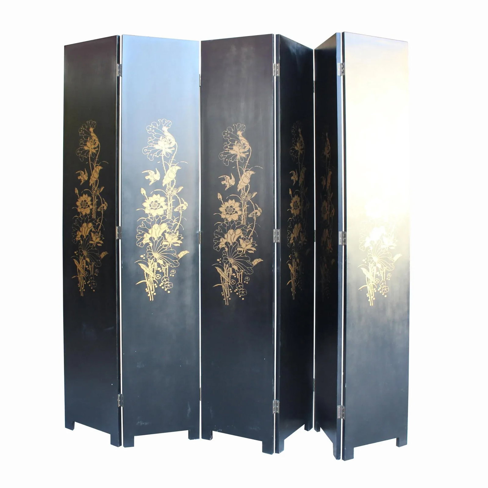 Off White Base Oriental Mountain Trees Scenery Theme Graphic Screen - 4
