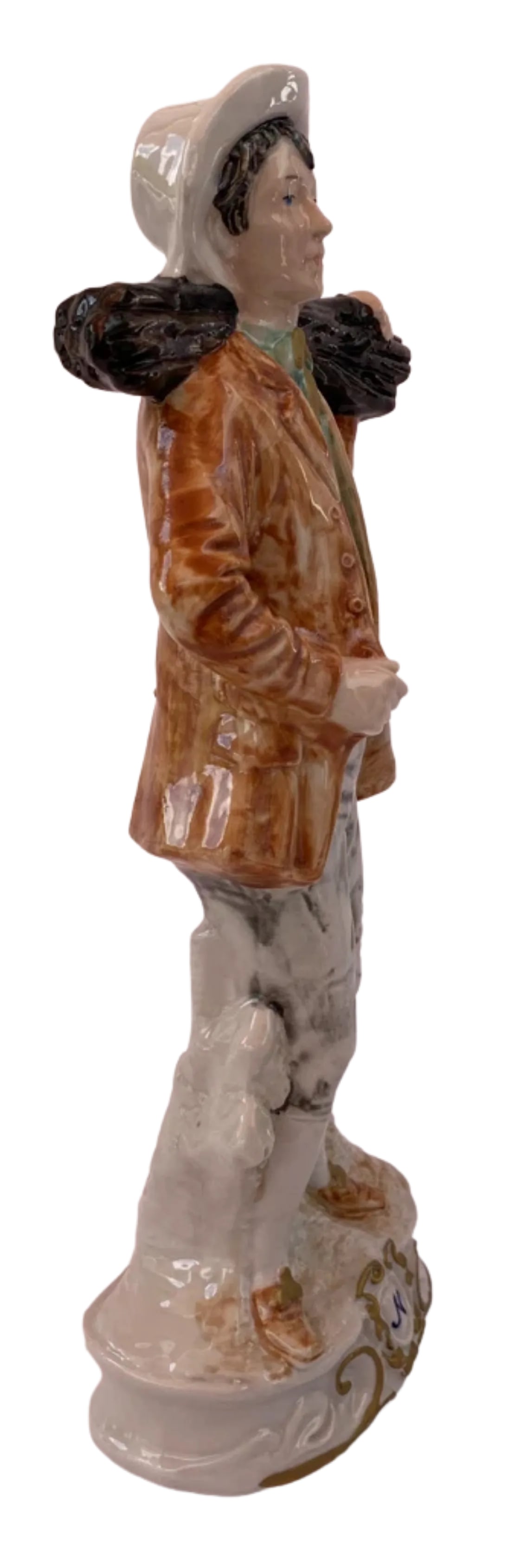 MId-Century Capodimonte Porcelain Man Carrying a Log - 2