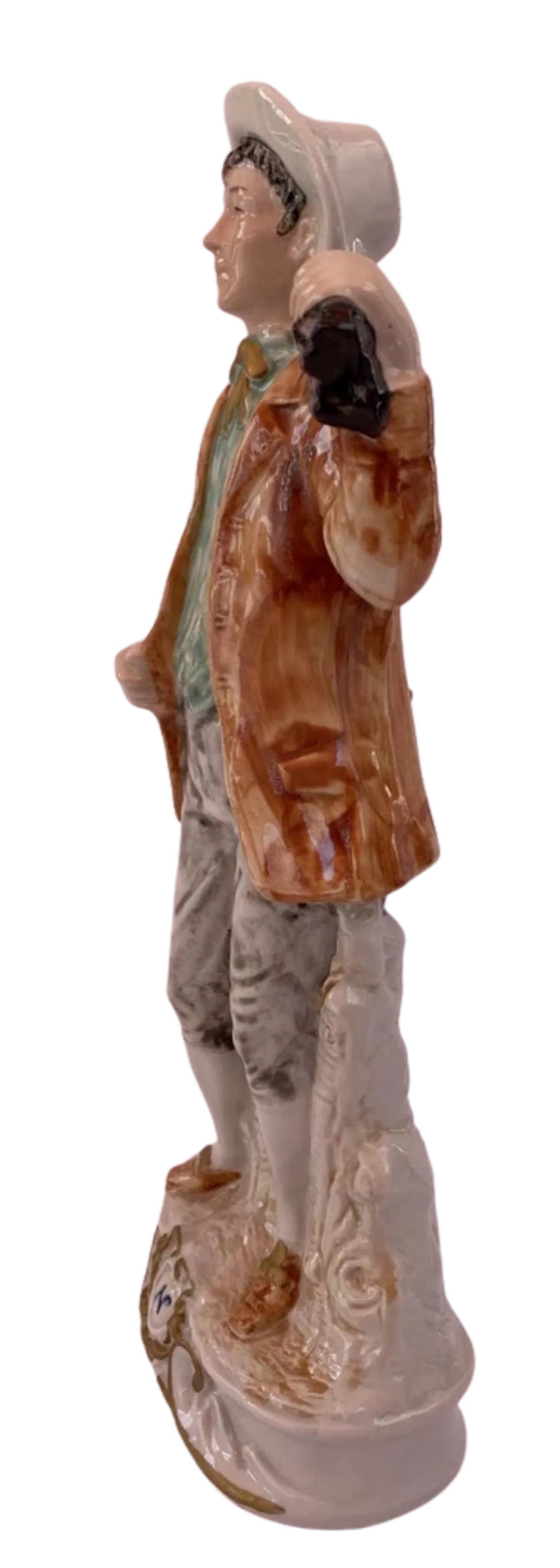MId-Century Capodimonte Porcelain Man Carrying a Log - 3