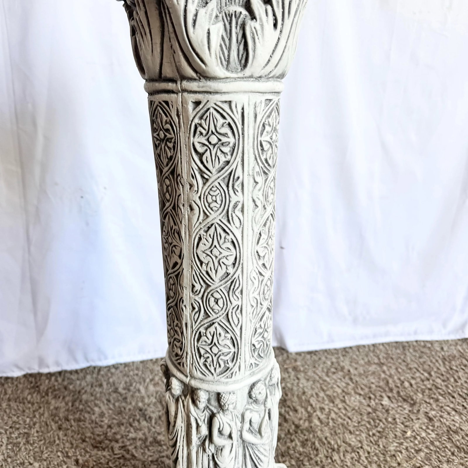 Vintage Casted Plaster "9 Muses" Pedestal - 2