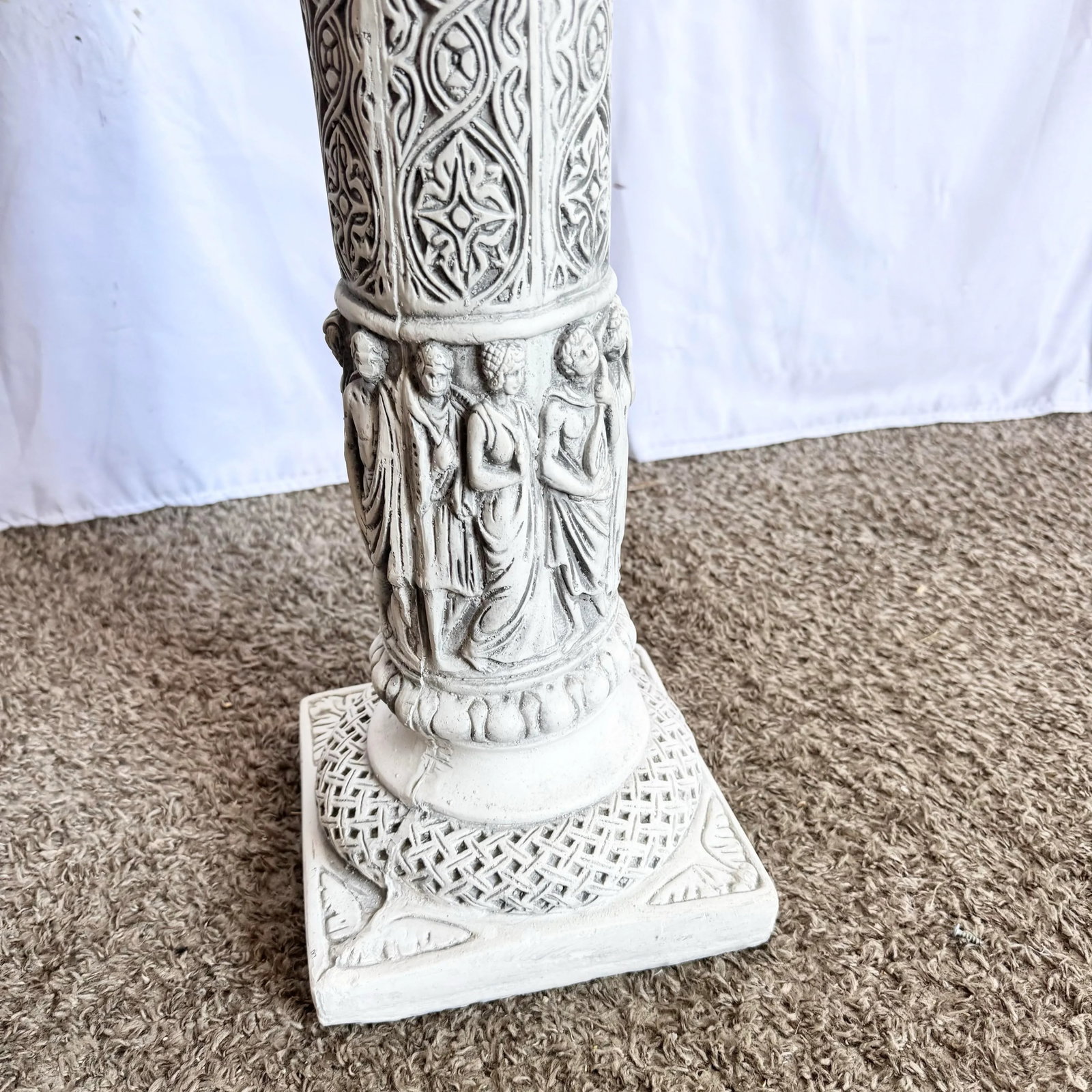 Vintage Casted Plaster "9 Muses" Pedestal - 3