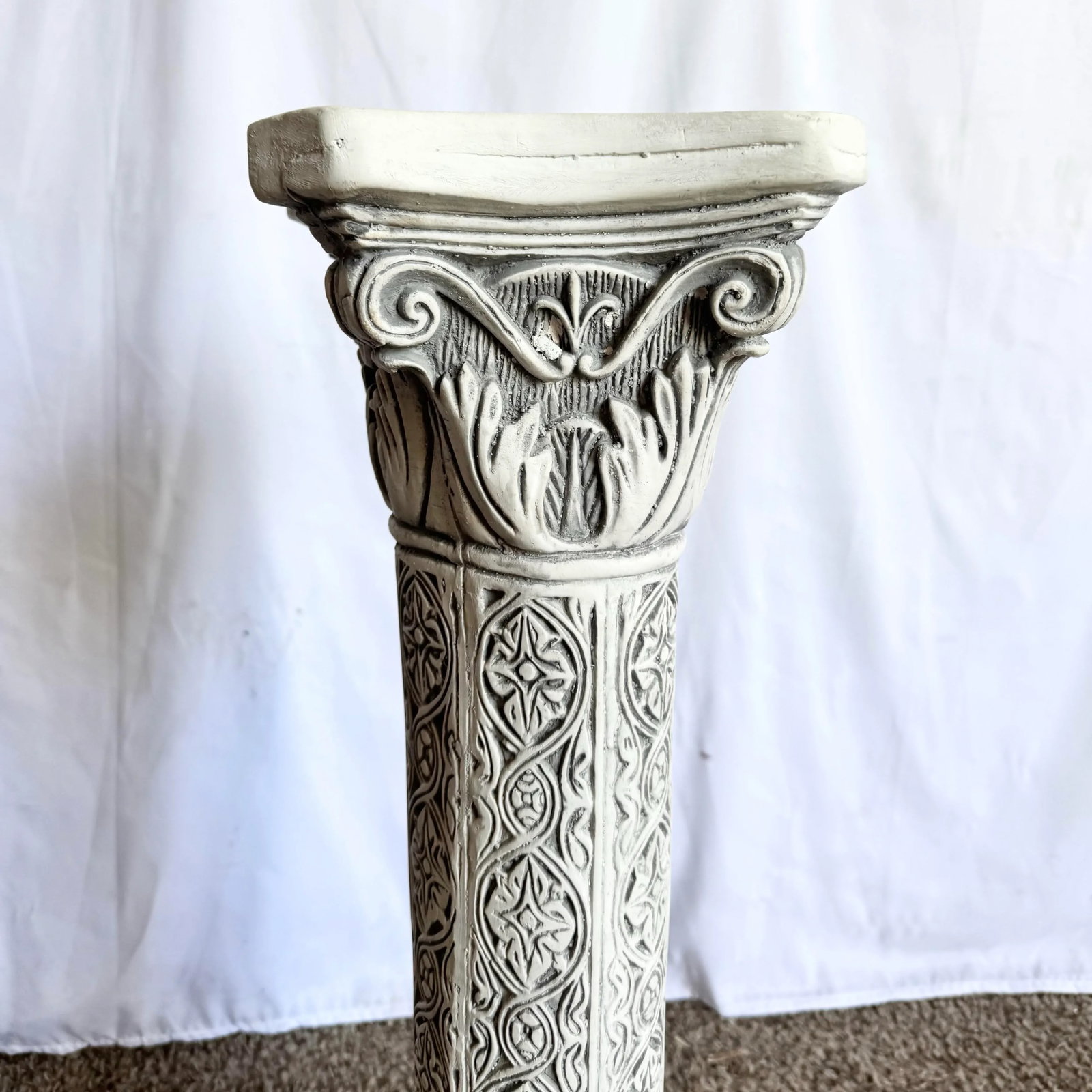 Vintage Casted Plaster "9 Muses" Pedestal - 6
