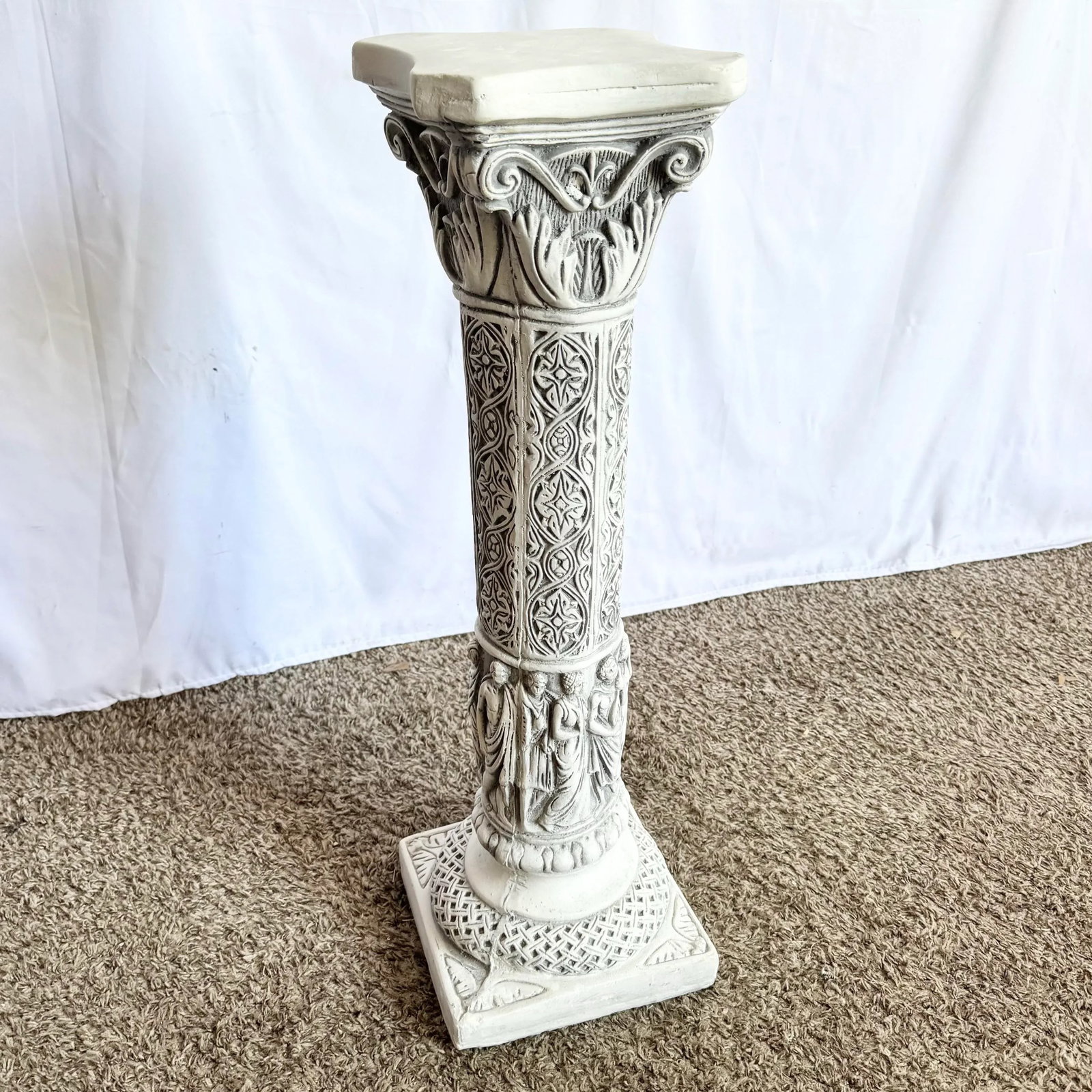 Vintage Casted Plaster "9 Muses" Pedestal - 7