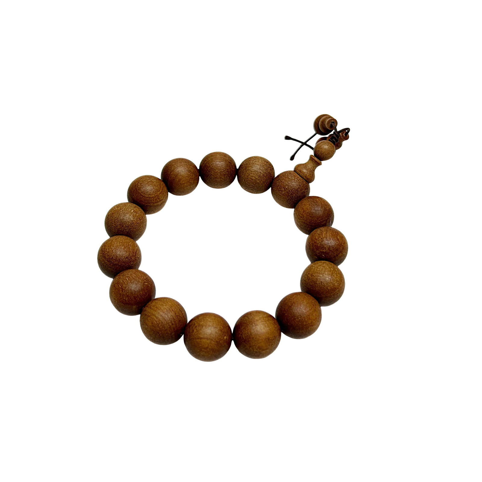 Chinese Brown Sandalwood Beads Hand Rosary Praying Bracelet - 2