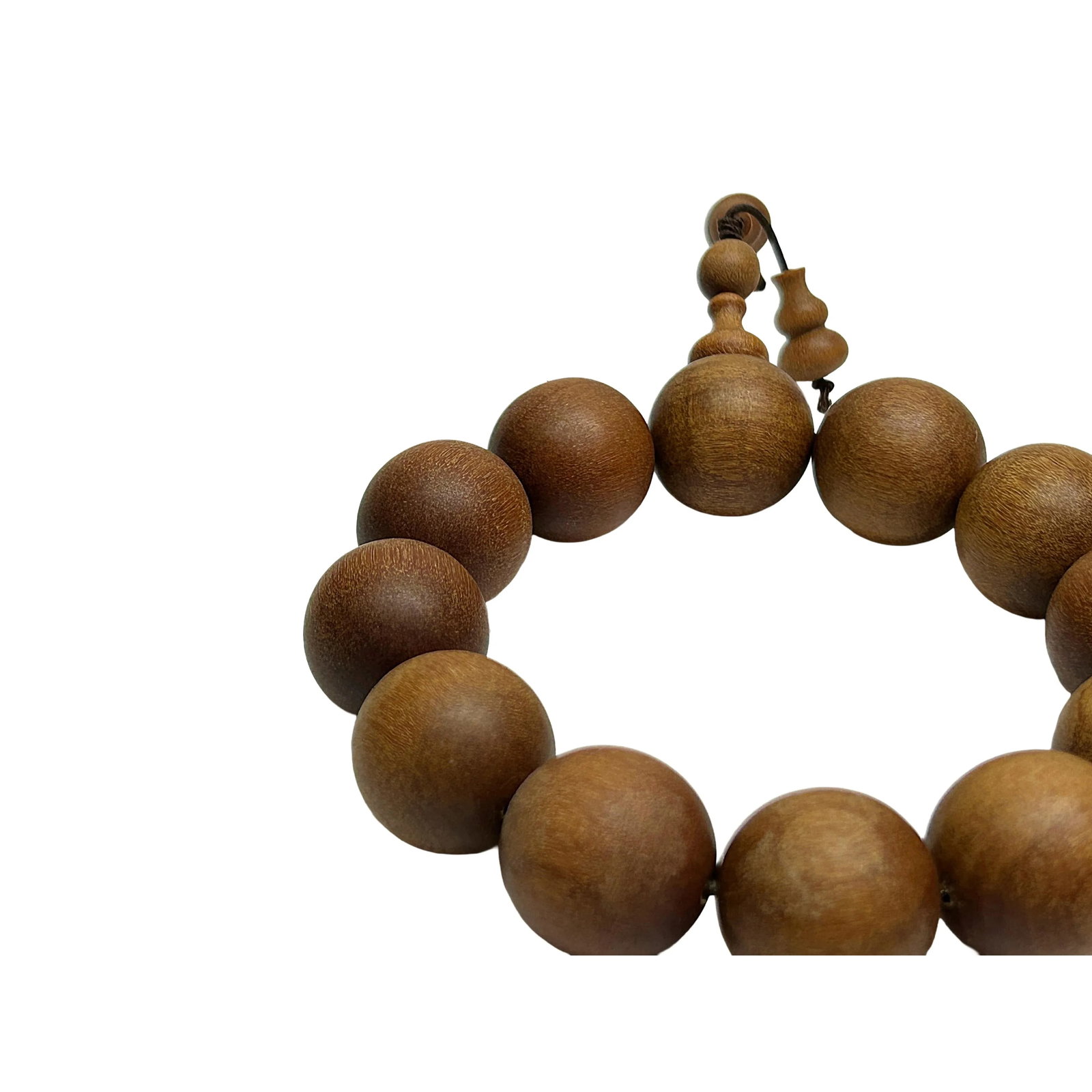 Chinese Brown Sandalwood Beads Hand Rosary Praying Bracelet - 9