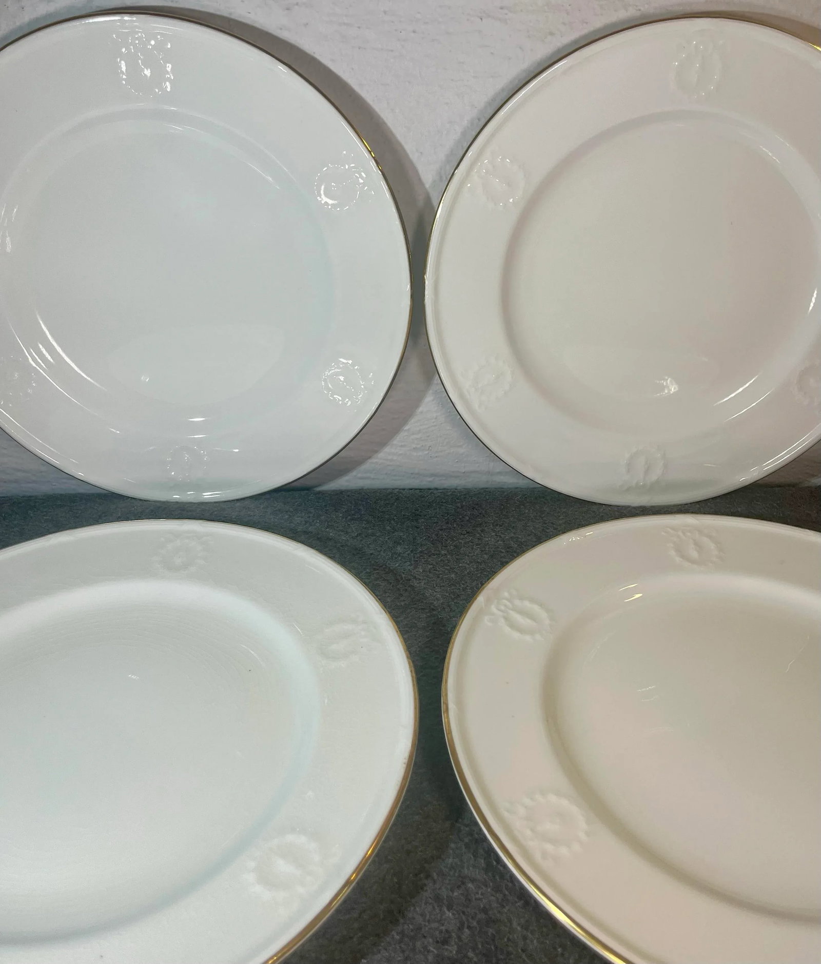 Early 20th Century 4pc-Antique Mintons (England) 10" Embossed Dinner Plates - 3
