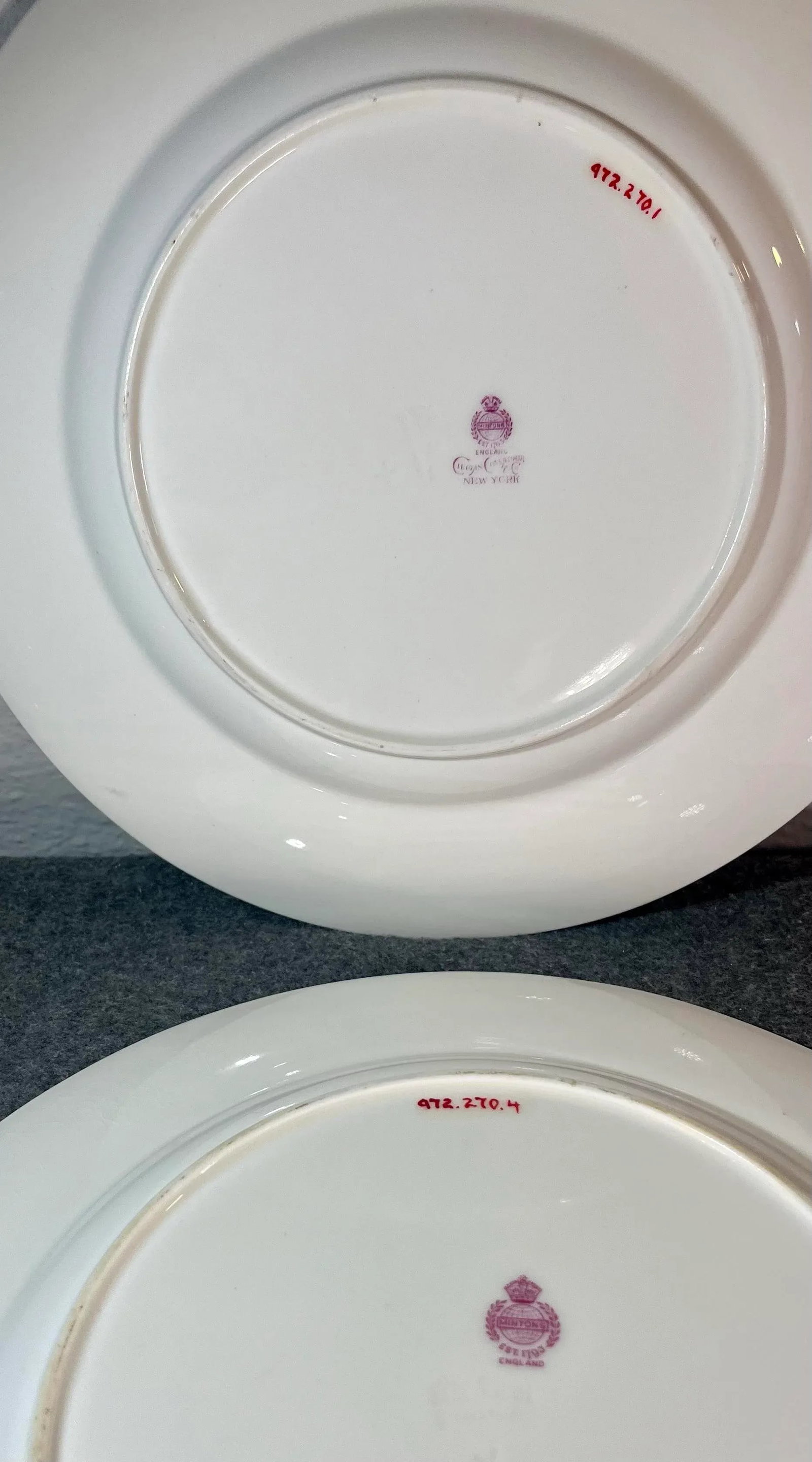 Early 20th Century 4pc-Antique Mintons (England) 10" Embossed Dinner Plates - 6