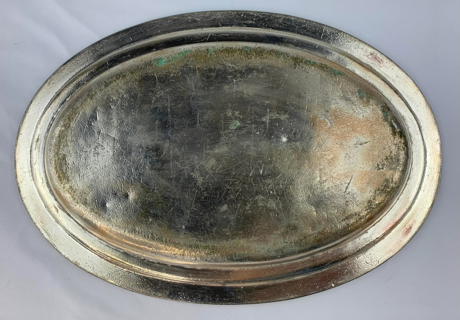 Vintage Waldorf Astoria Medium Hammered Silver Plate Serving Tray - 11