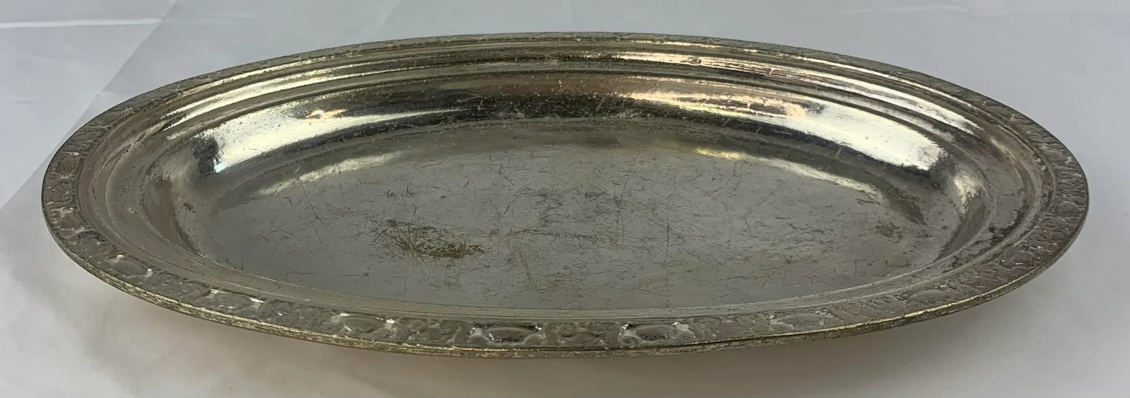 Vintage Waldorf Astoria Medium Hammered Silver Plate Serving Tray - 3